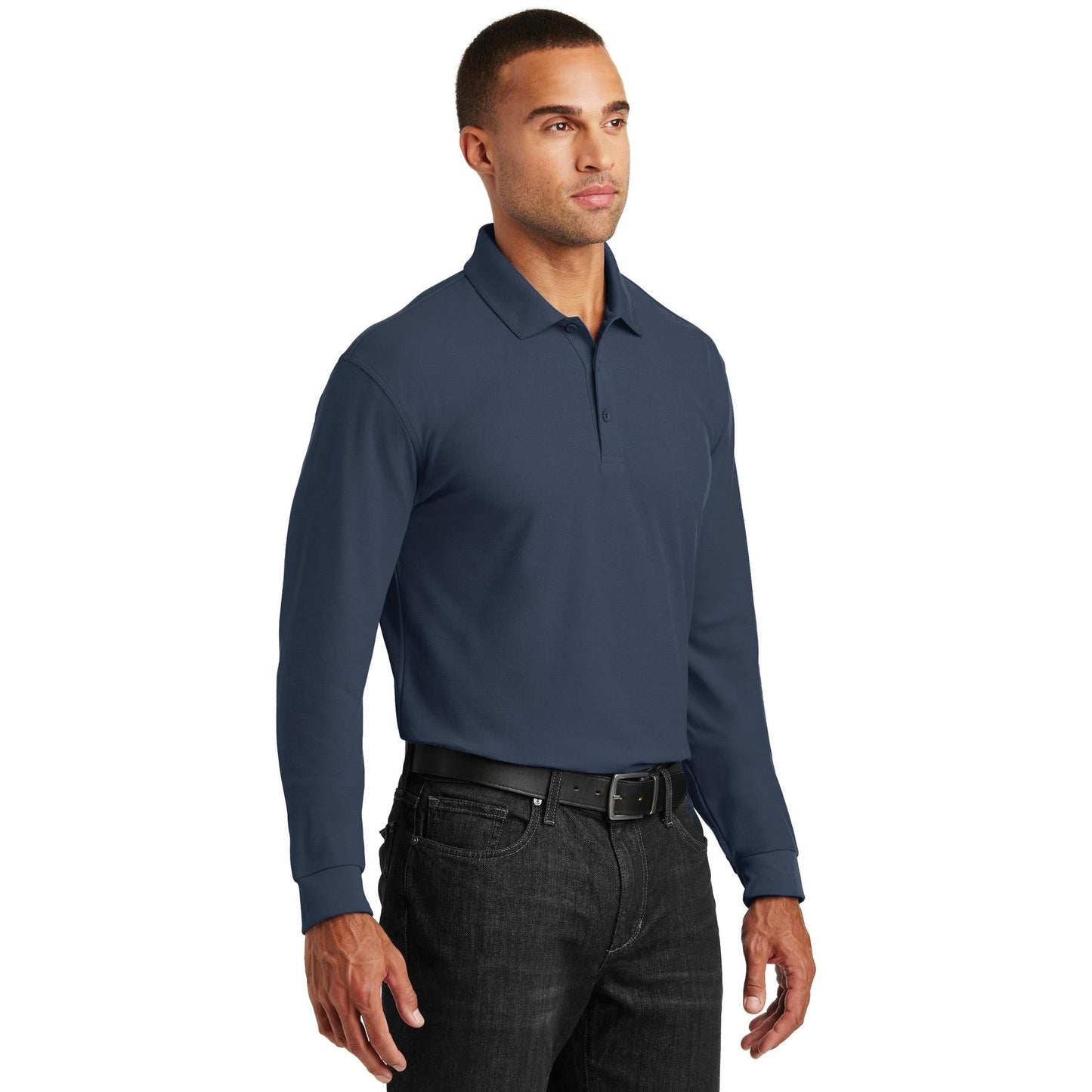 Deep Black Polo Shirts - Port Authority - Durable Pique