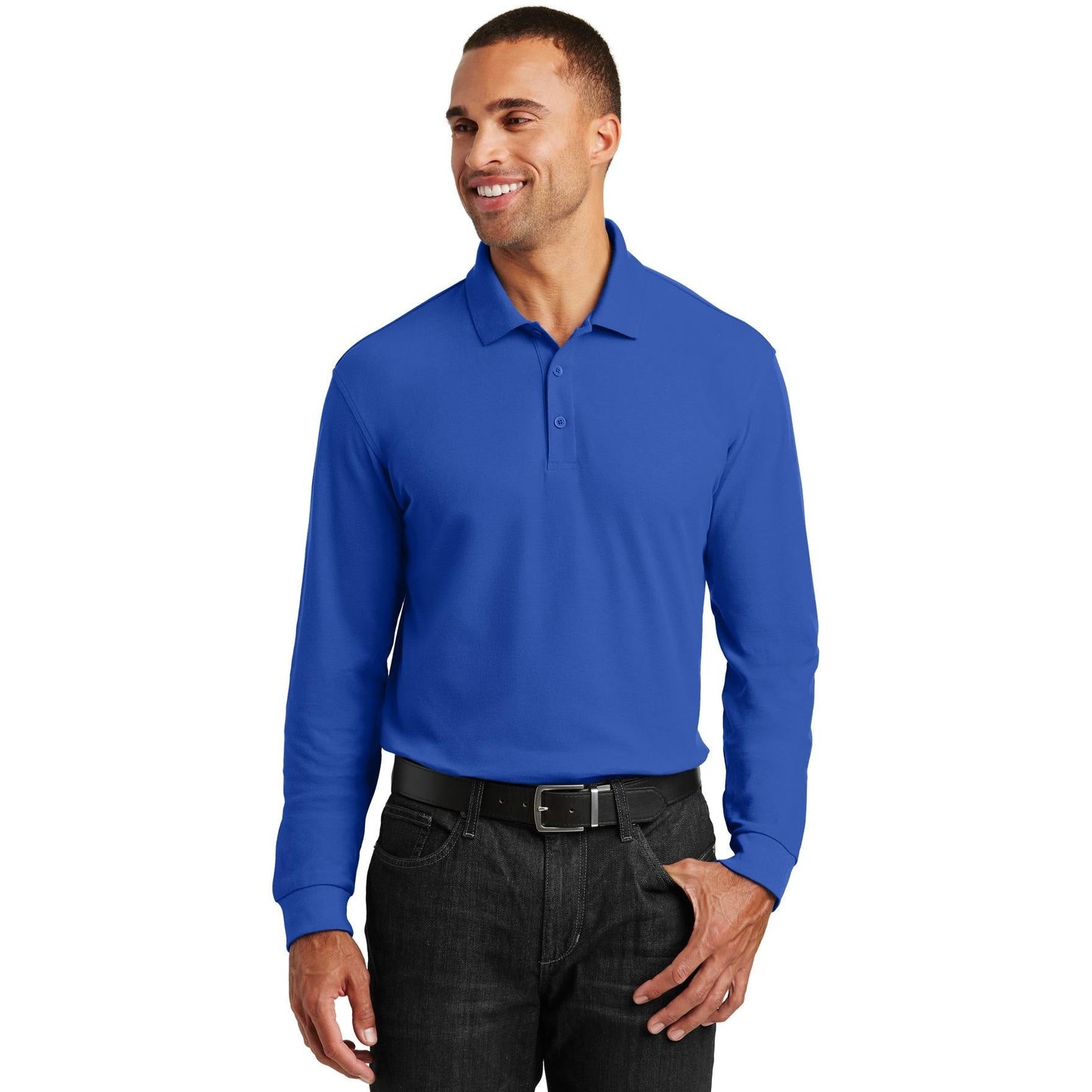 Deep Black Polo Shirts - Port Authority - Durable Pique