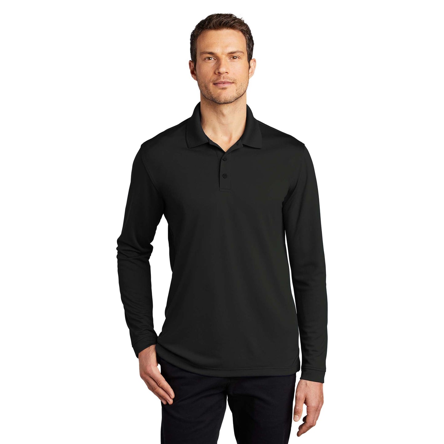 Deep Black Polo Shirts - Port Authority - Micro-Mesh