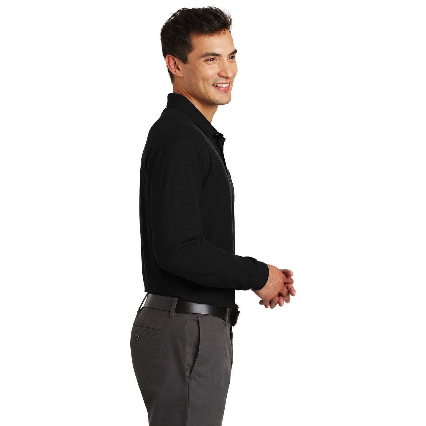 Black Polo Shirt - Port Authority - Soft Silk Touch