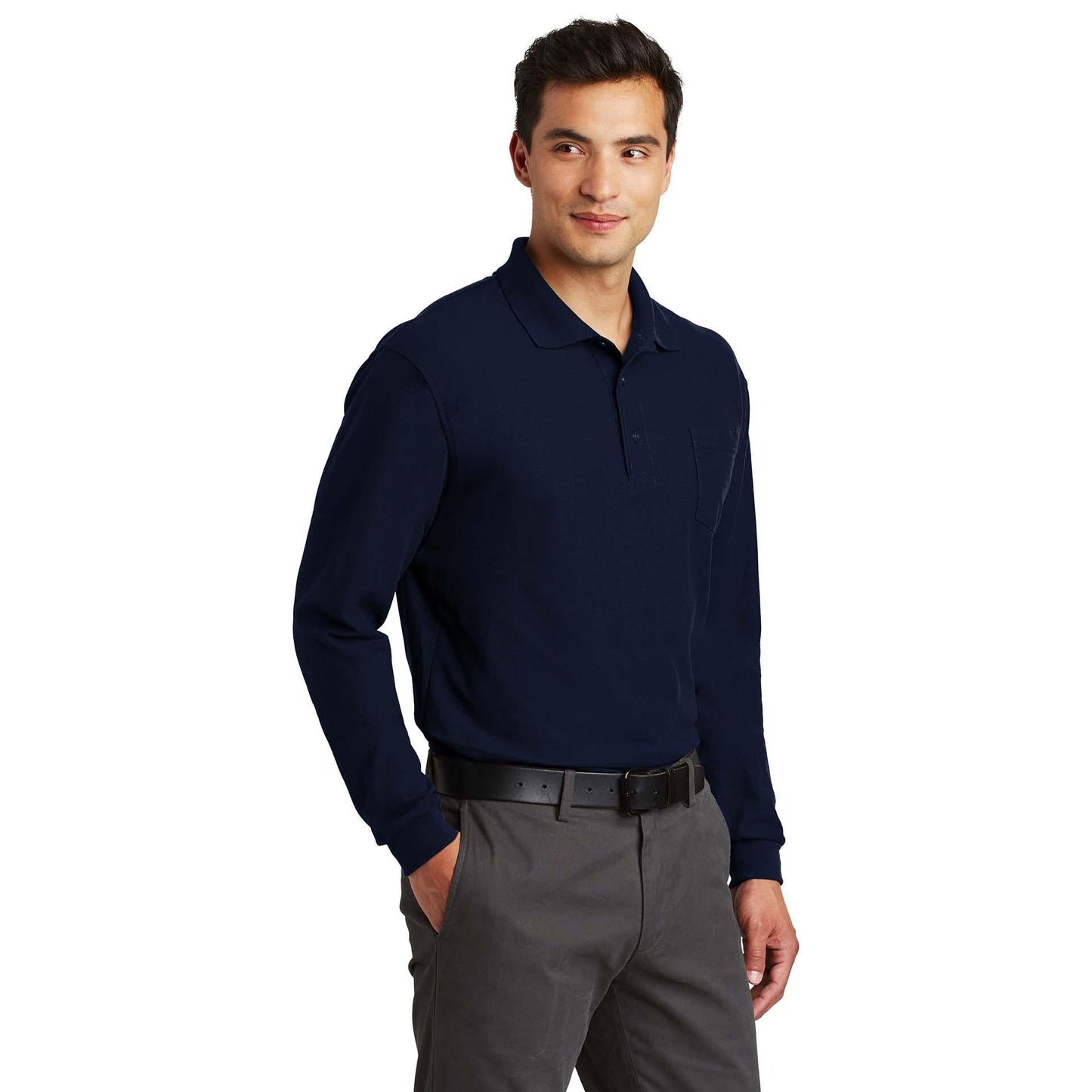 Black Polo Shirt - Port Authority - Soft Silk Touch