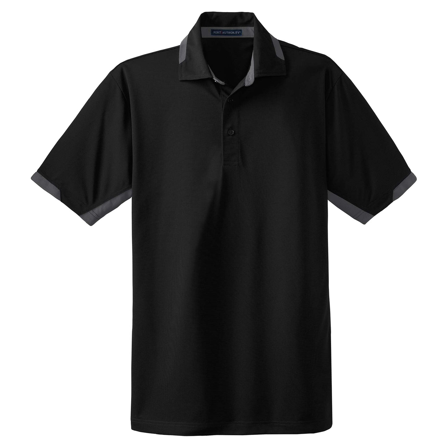 Black/Iron Grey Polo Shirt - Port Authority - Moisture-Wicking Design