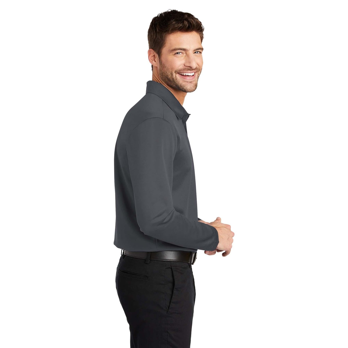 Black Performance Polo - Port Authority - Silk Touch