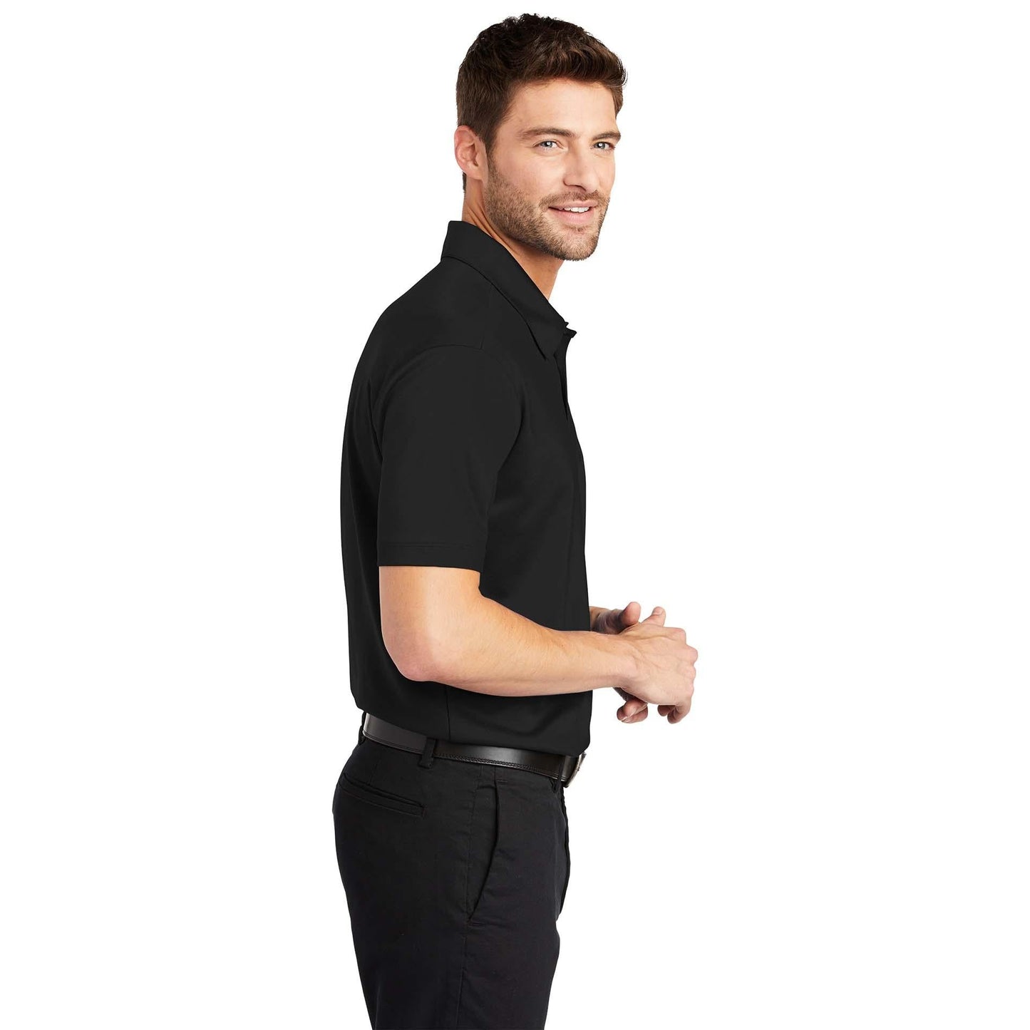 Black Polo Shirt - Port Authority - Soft Touch Fabric