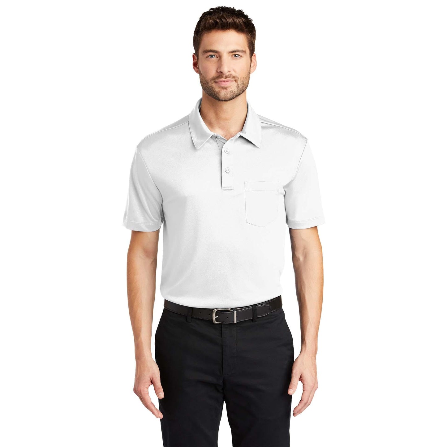 Black Polo Shirt - Port Authority - Soft Touch Fabric