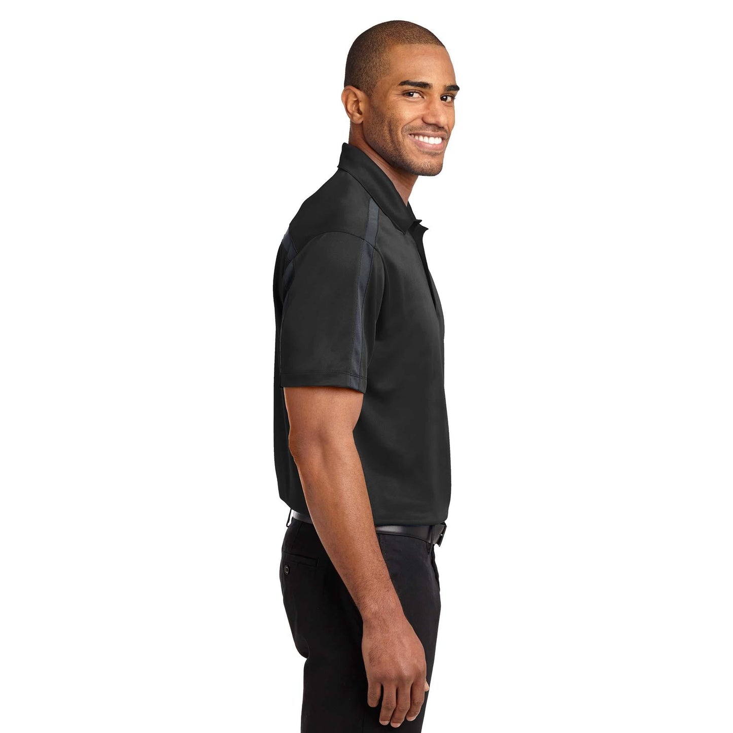 Black/Steel Grey Polo - Port Authority - Performance Fabric