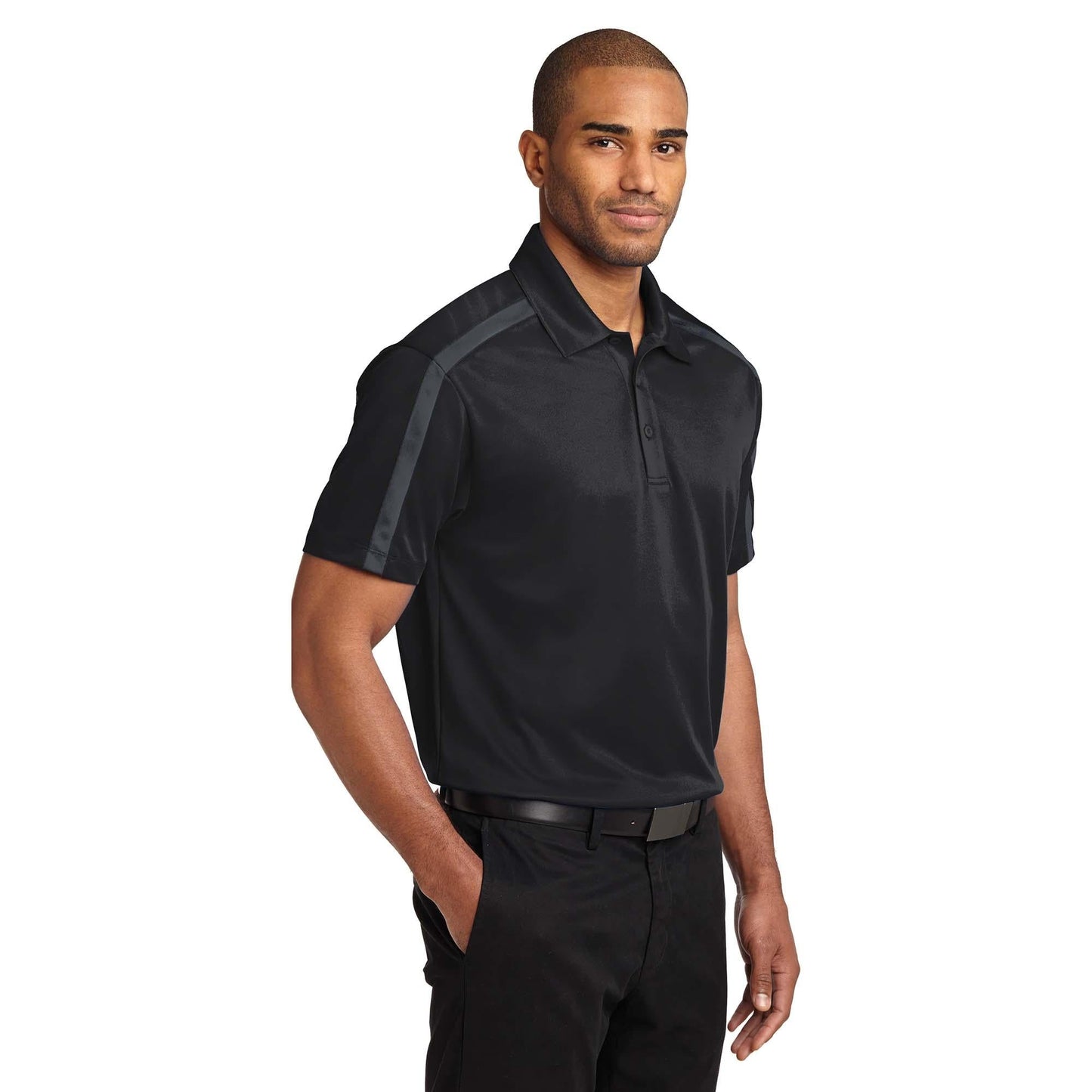 Black/Steel Grey Polo - Port Authority - Performance Fabric