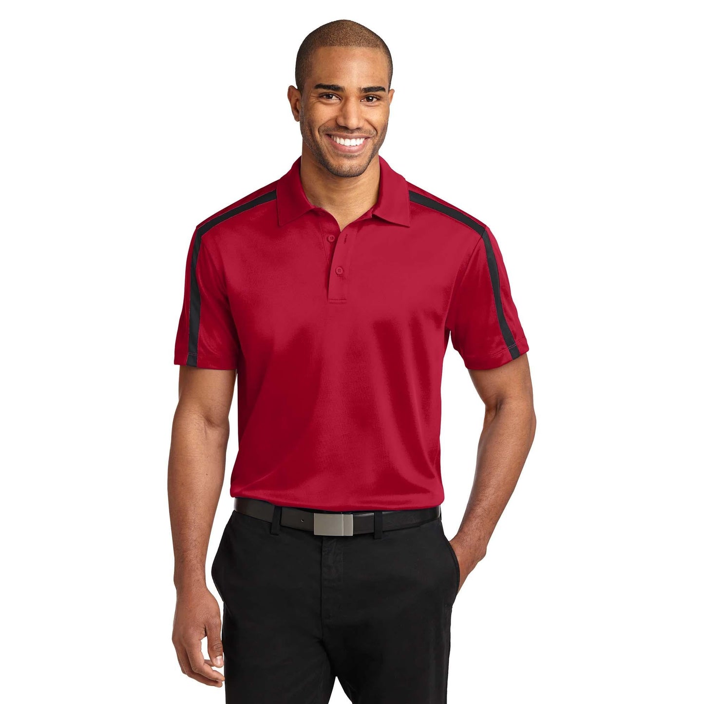 Black/Steel Grey Polo - Port Authority - Performance Fabric