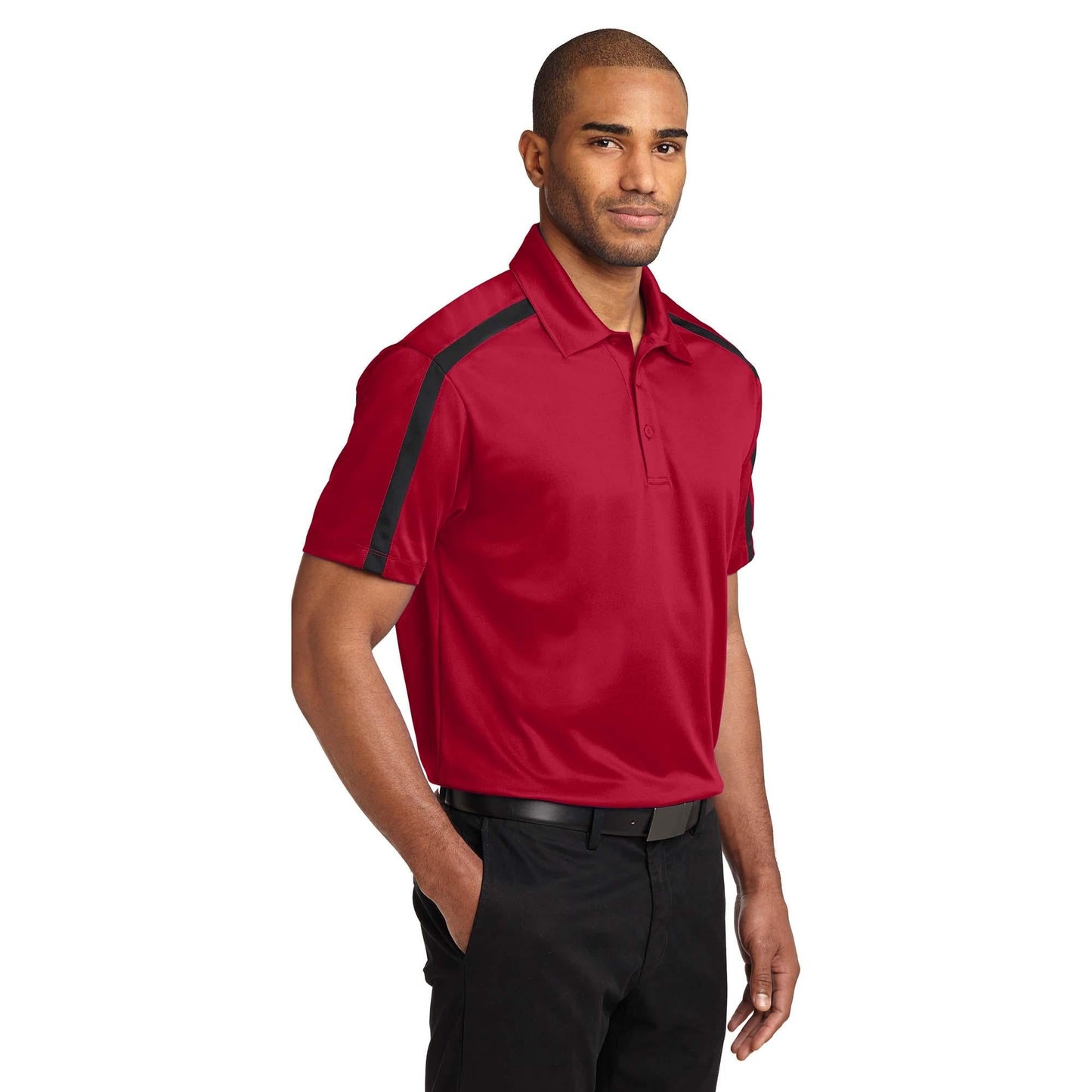Black/Steel Grey Polo - Port Authority - Performance Fabric