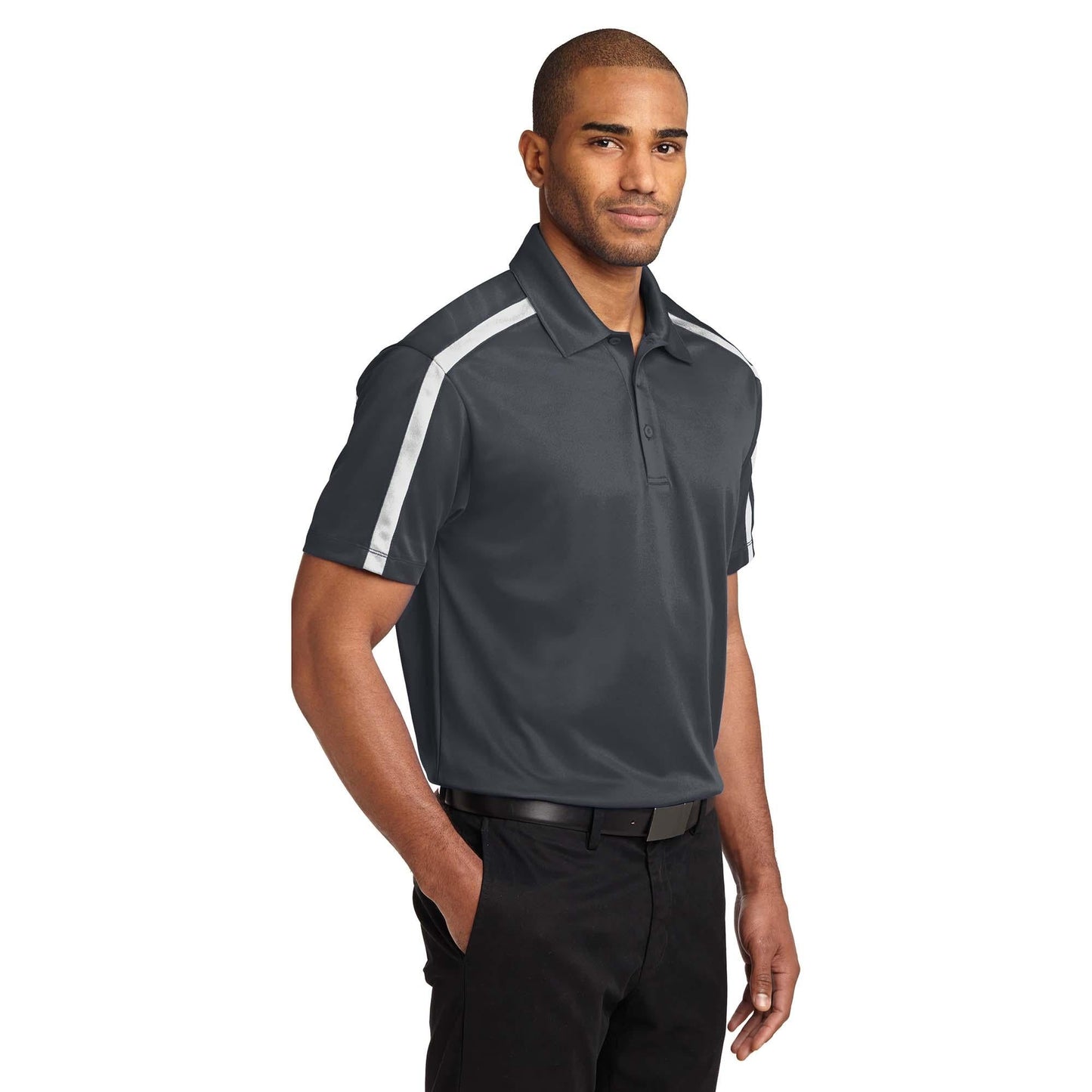 Black/Steel Grey Polo - Port Authority - Performance Fabric