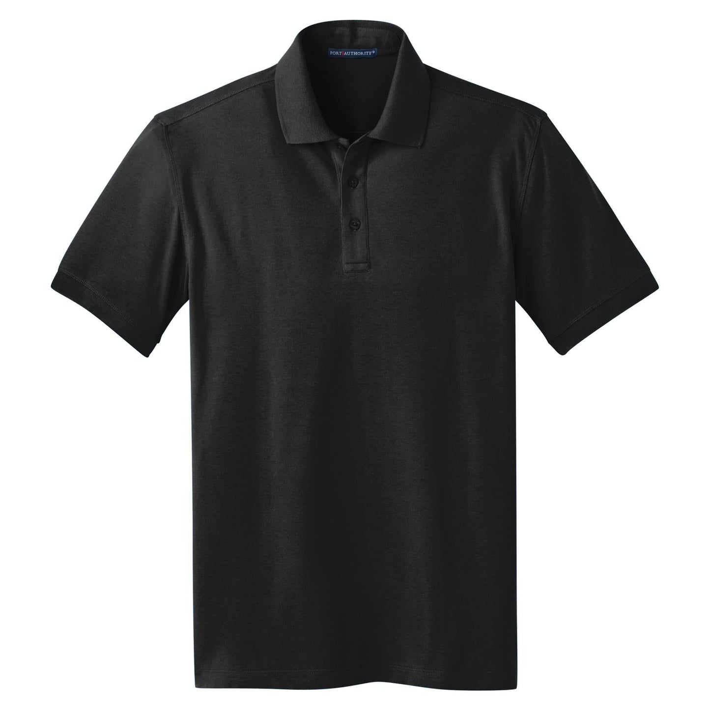 Black Polo Shirt - Port Authority - Stretch Pique, Soft