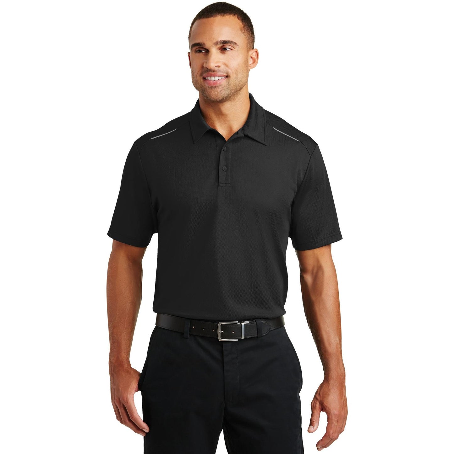 Battleship Grey Polo - Port Authority - Moisture-Wicking