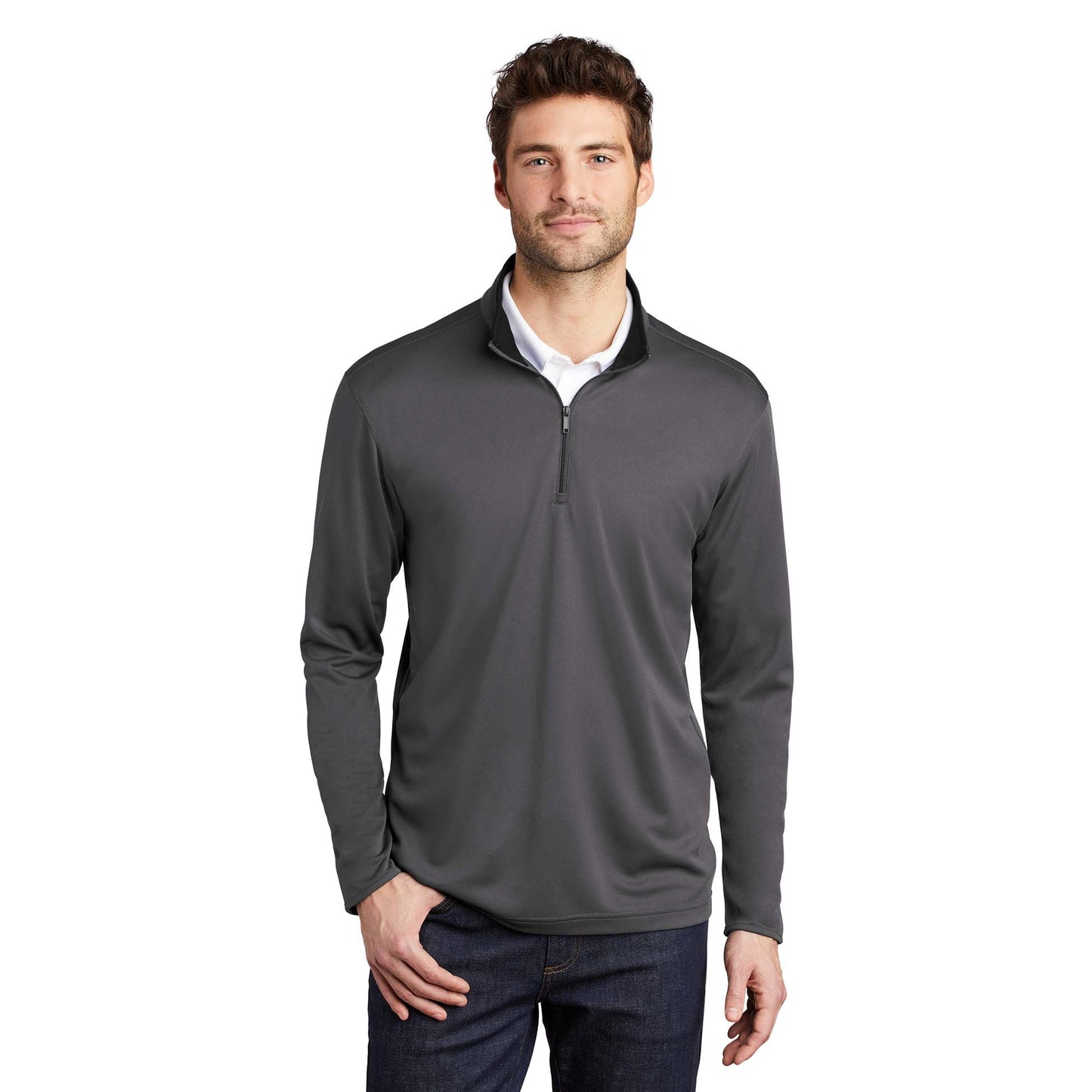Black/Steel Grey Sweatshirt - Port Authority - Snag Resistant