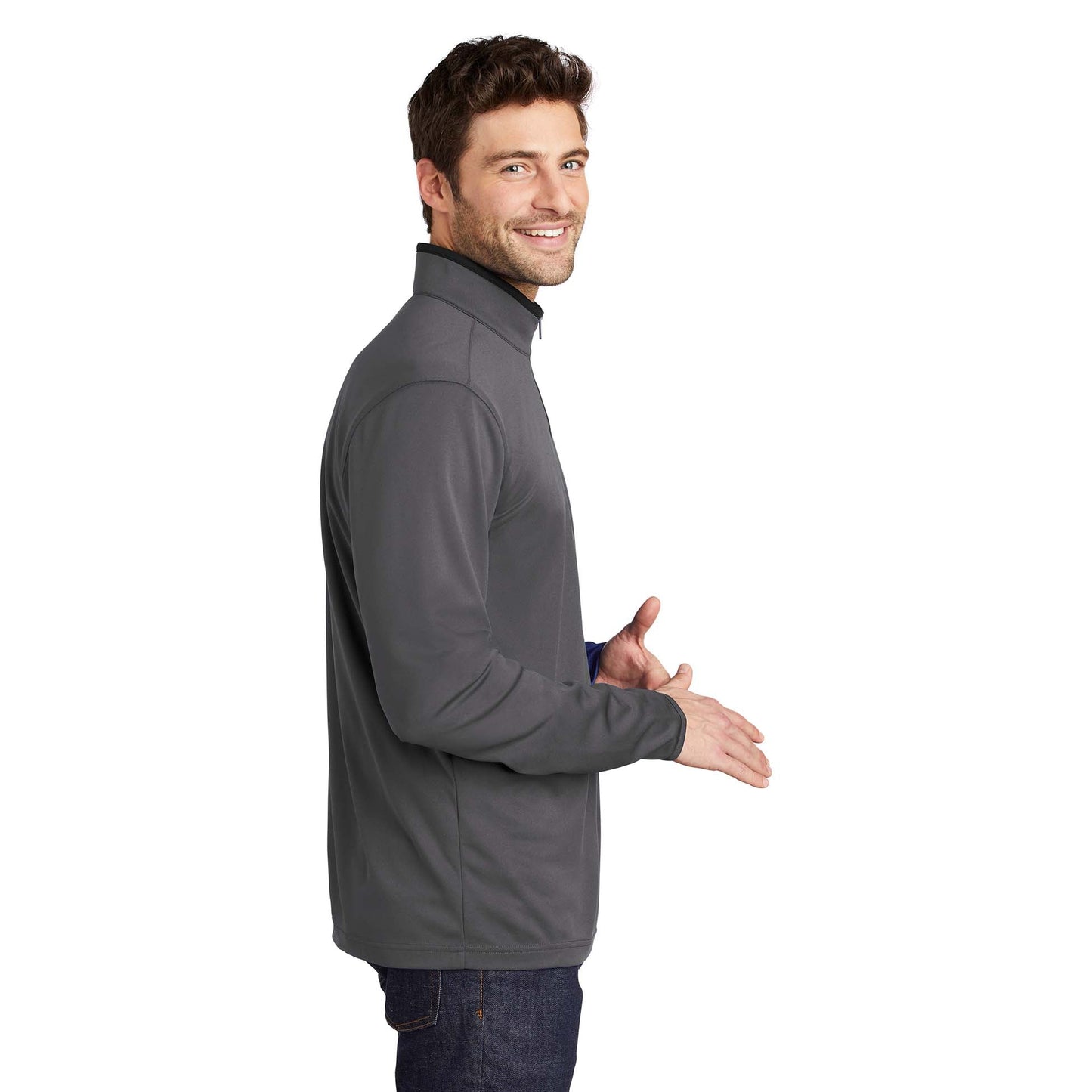 Black/Steel Grey Sweatshirt - Port Authority - Snag Resistant