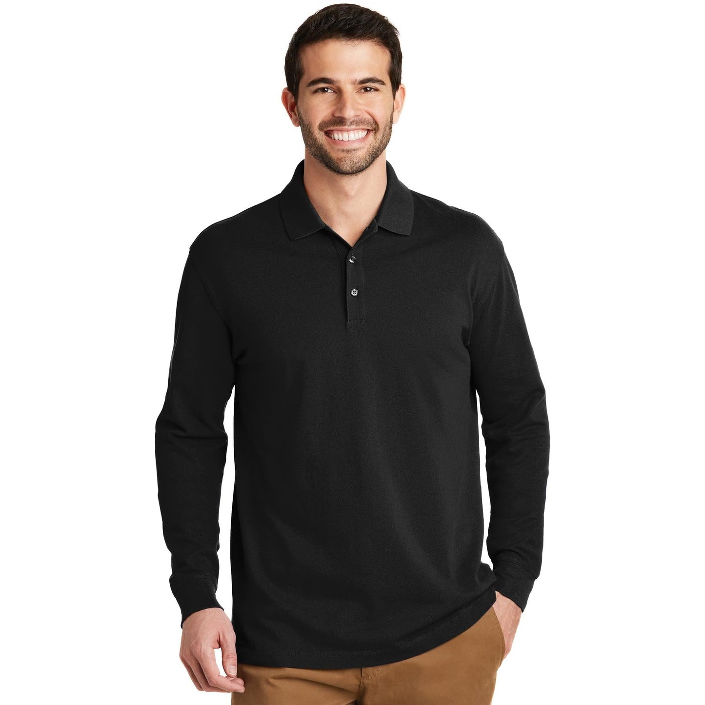 Black Polo Shirt - Port Authority - Sleek Fit