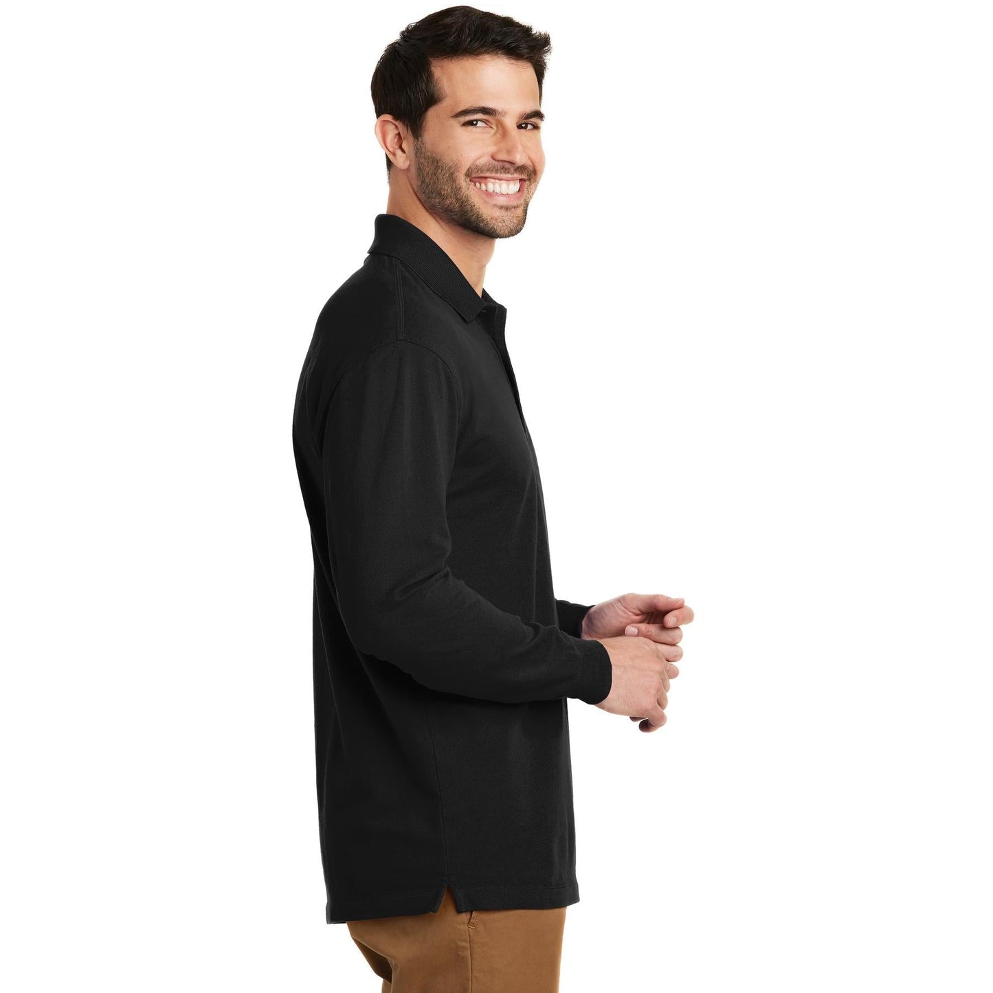 Black Polo Shirt - Port Authority - Sleek Fit
