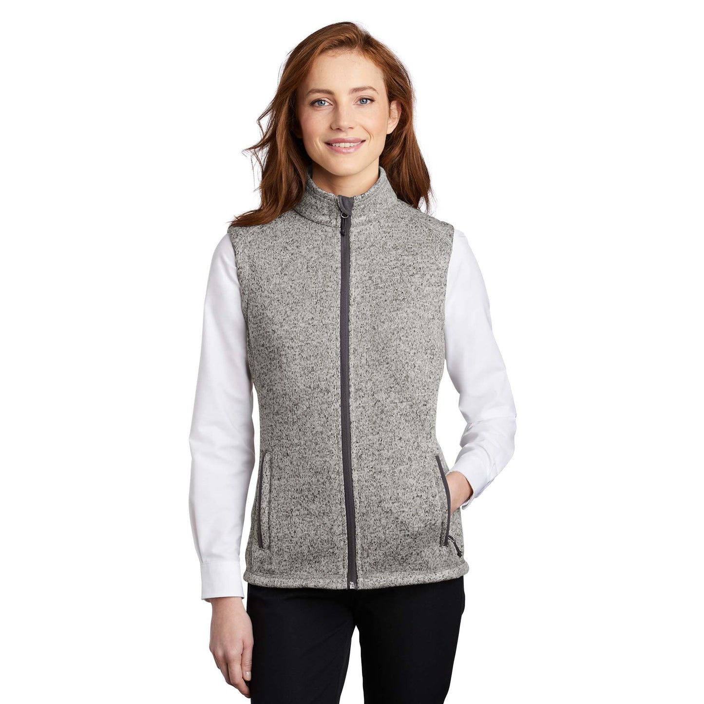 Black Heather Vests - Port Authority - Cozy Fleece