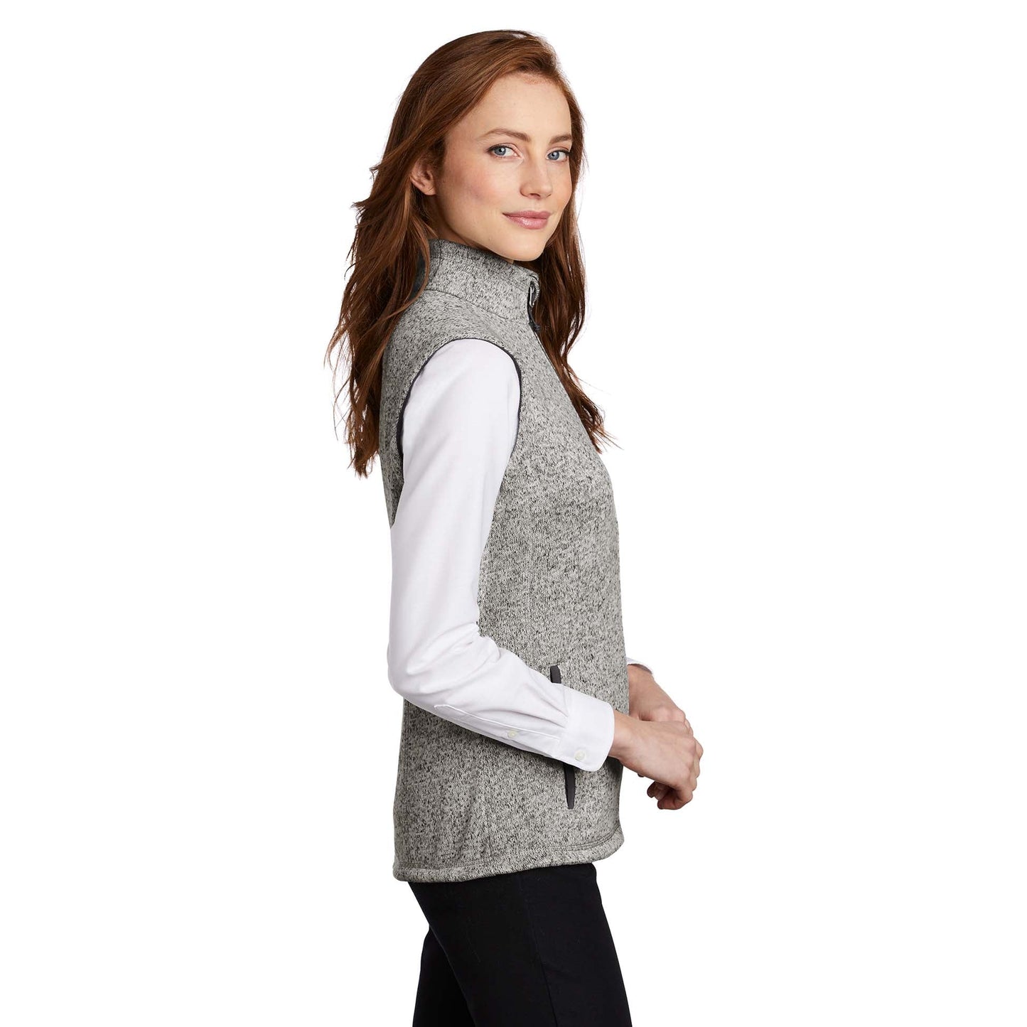 Black Heather Vests - Port Authority - Cozy Fleece