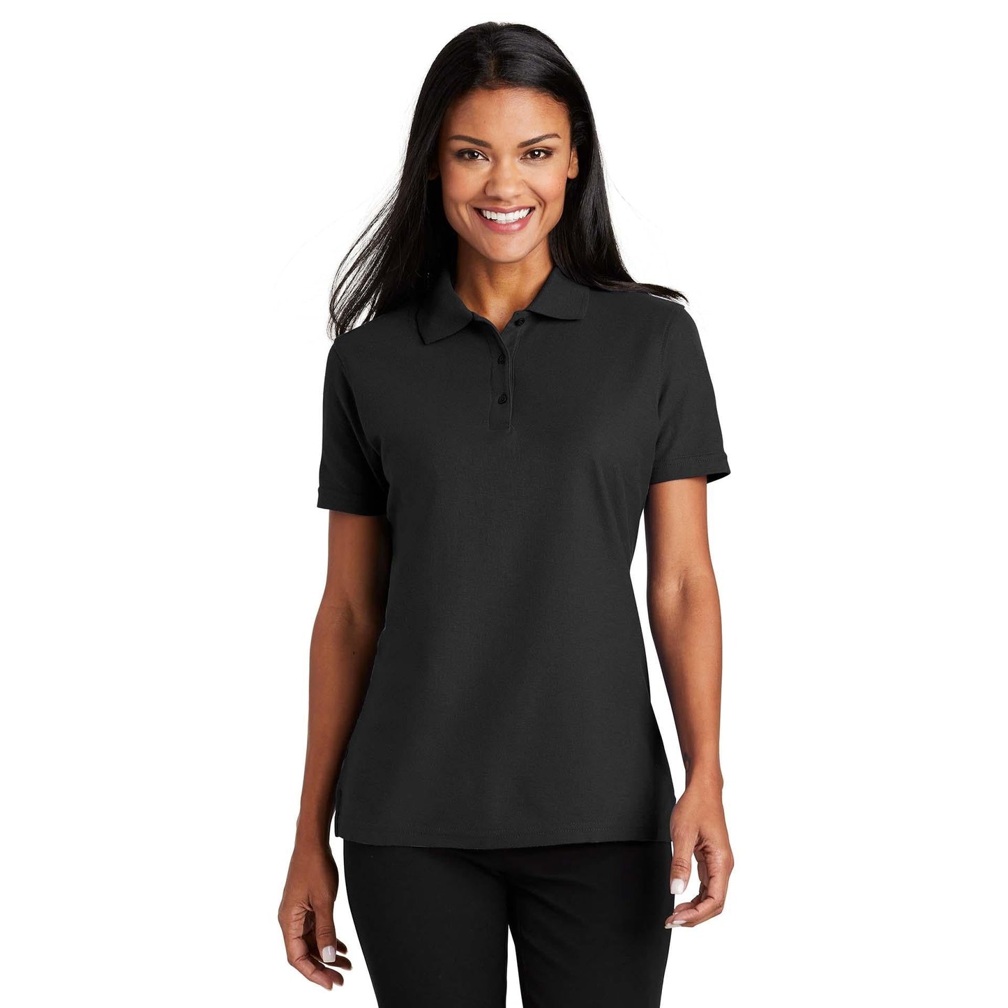 Black Polo Shirt - Port Authority - Stain-Resistant