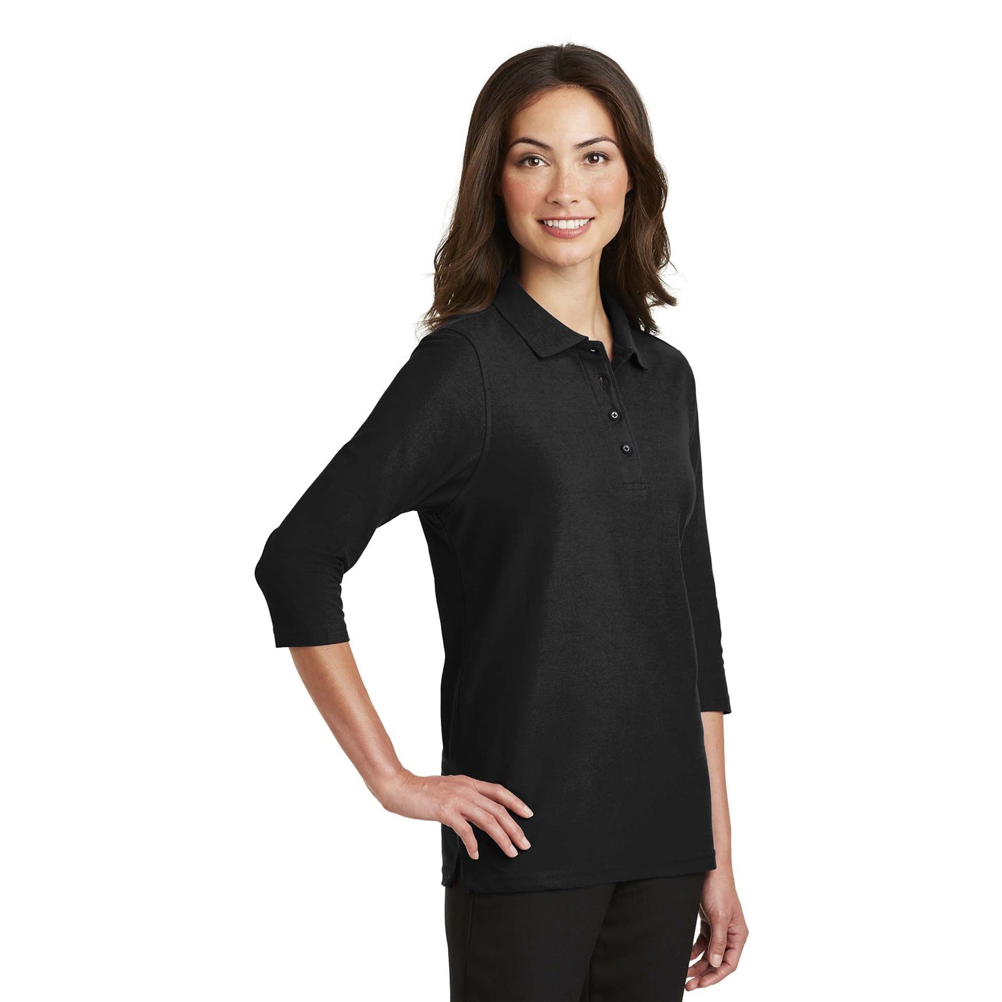 Black Silk Polo Shirt - Port Authority - Elegant Look