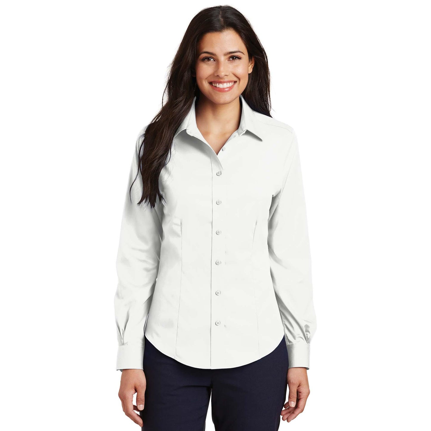 White Button Up Shirt - Port Authority - Soft Cotton