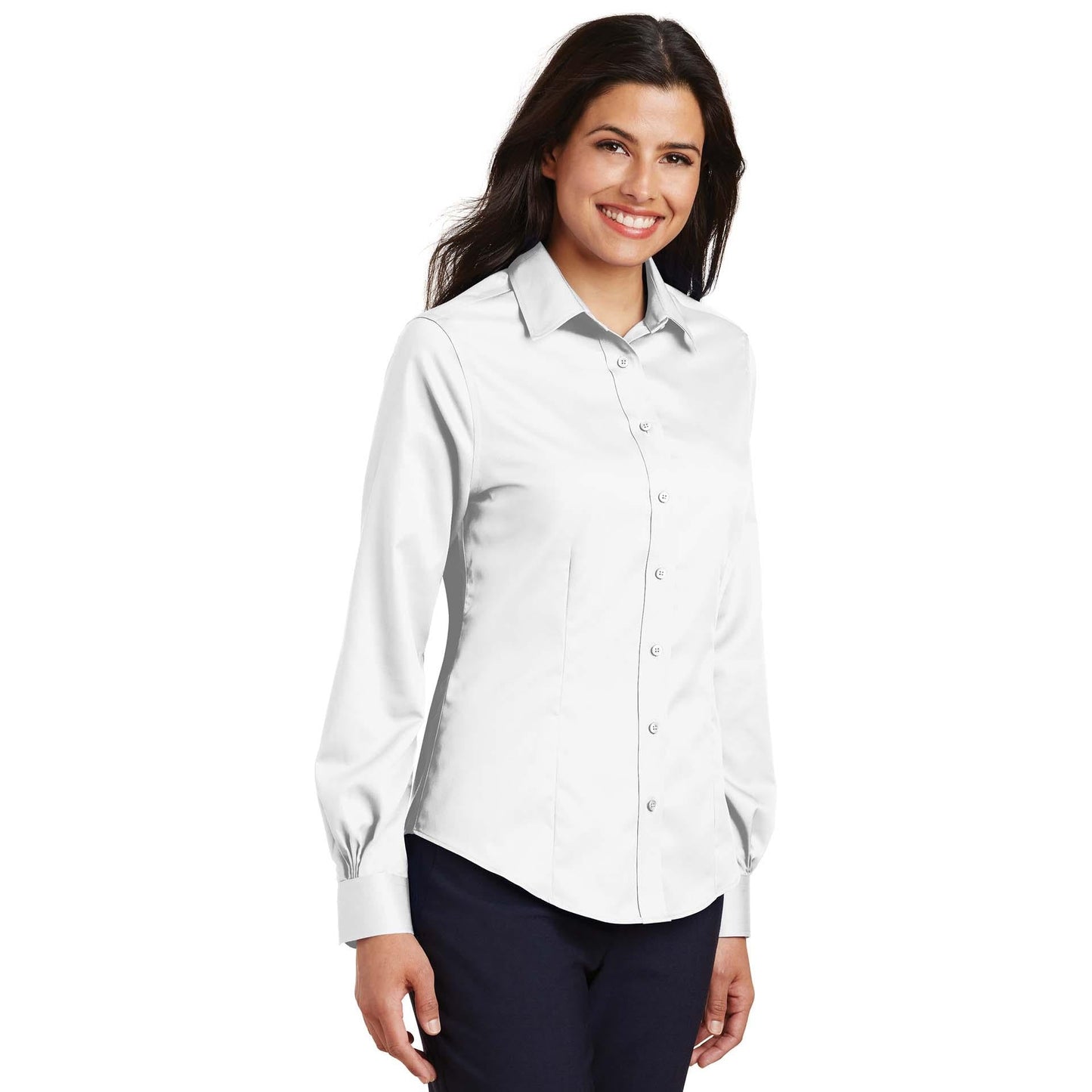 White Button Up Shirt - Port Authority - Soft Cotton