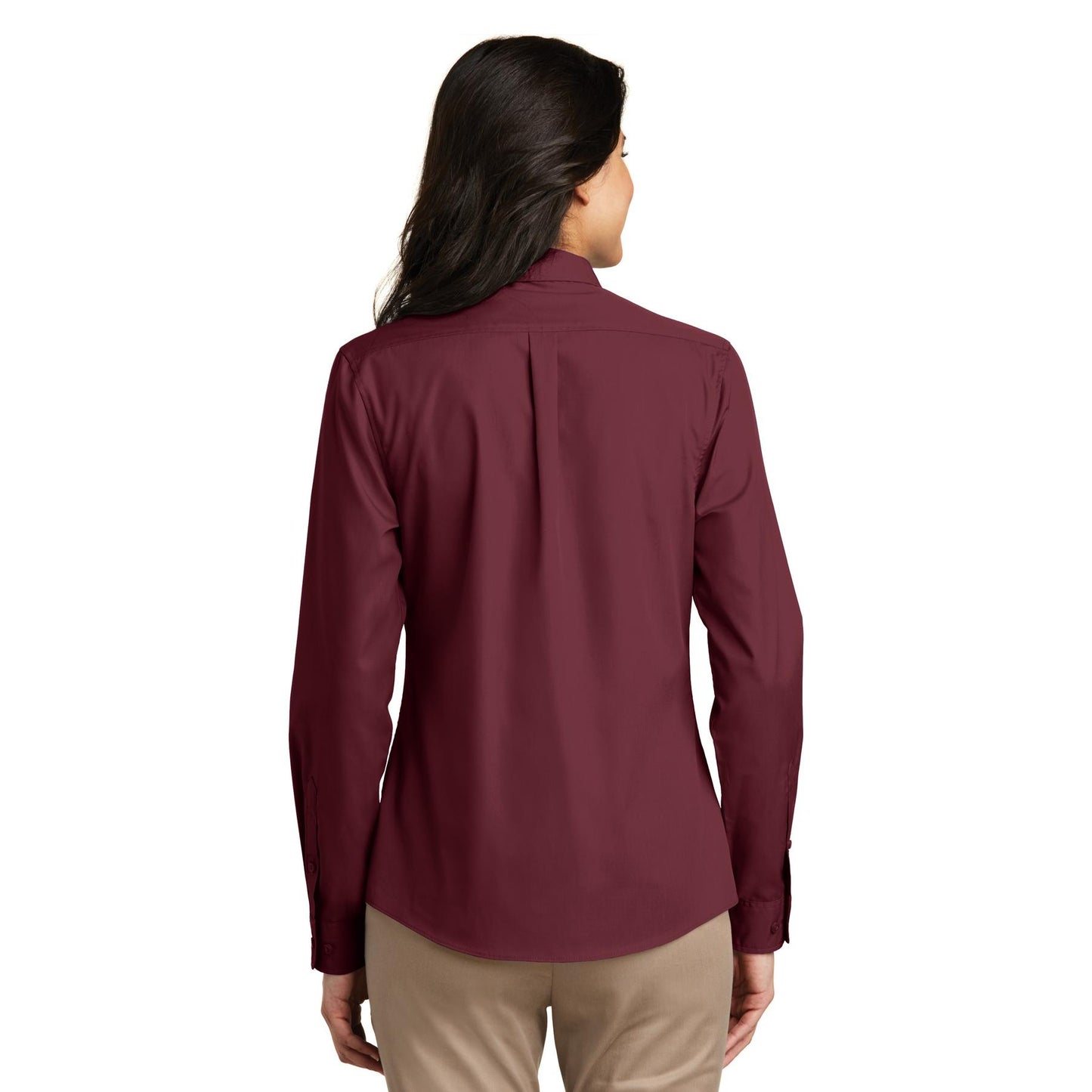 White Button Up Shirt - Port Authority - Long Sleeve Carefree