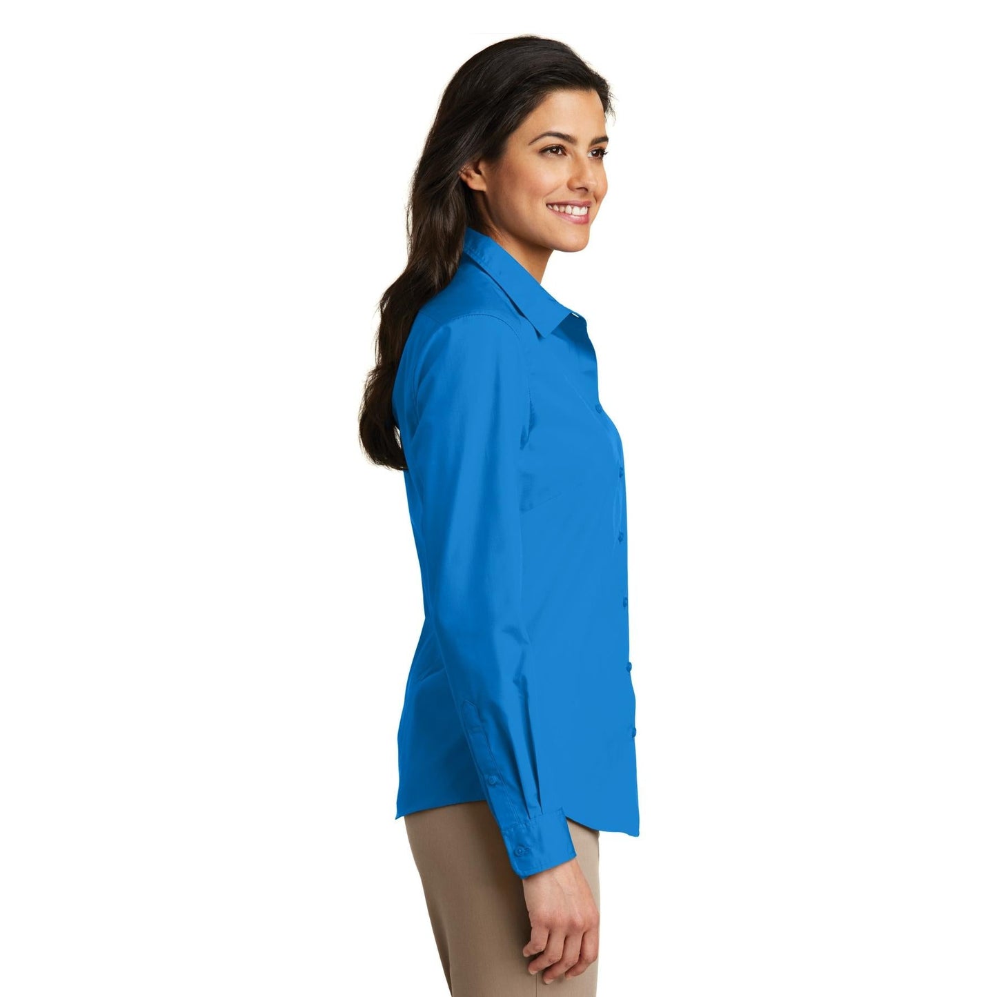 White Button Up Shirt - Port Authority - Long Sleeve Carefree