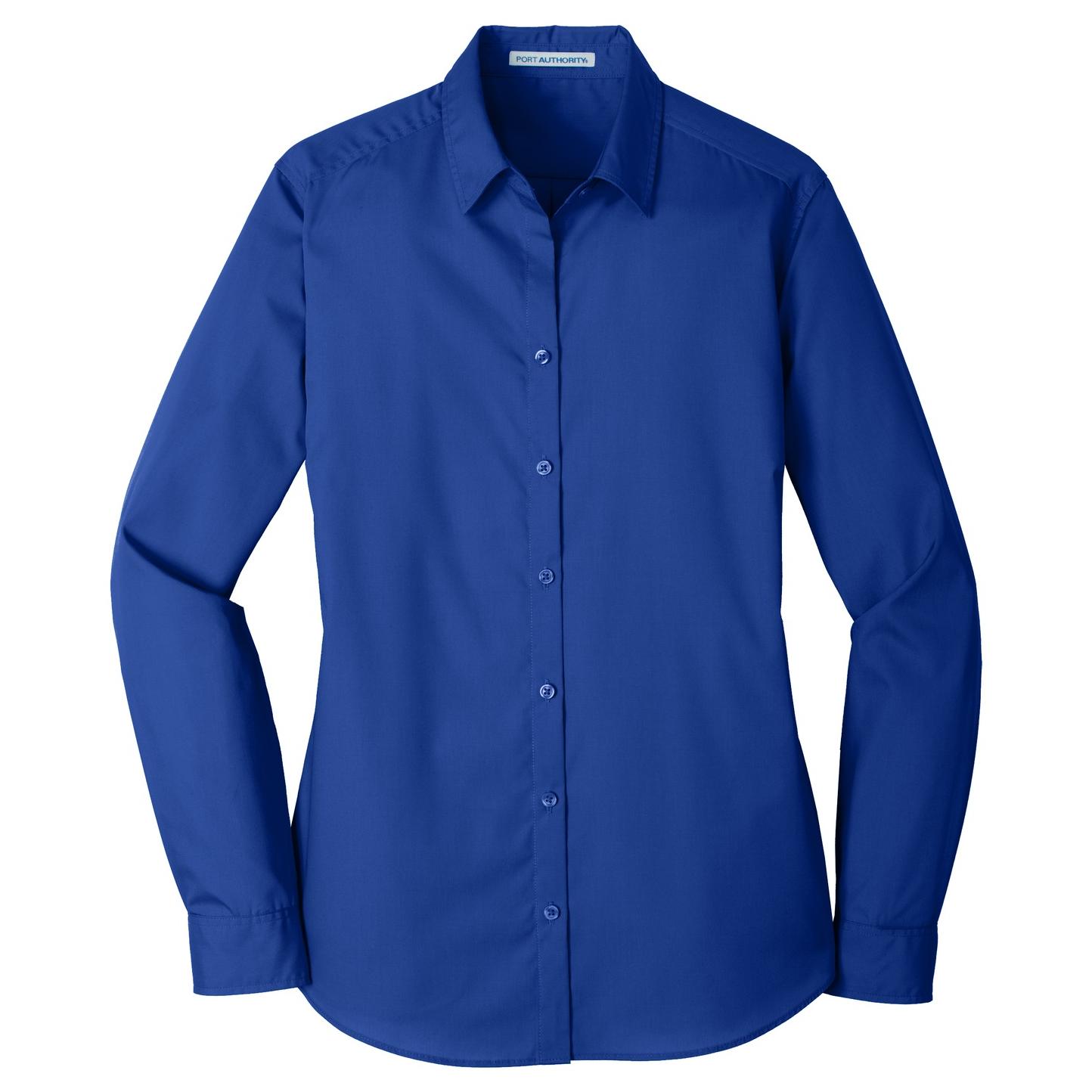 White Button Up Shirt - Port Authority - Long Sleeve Carefree