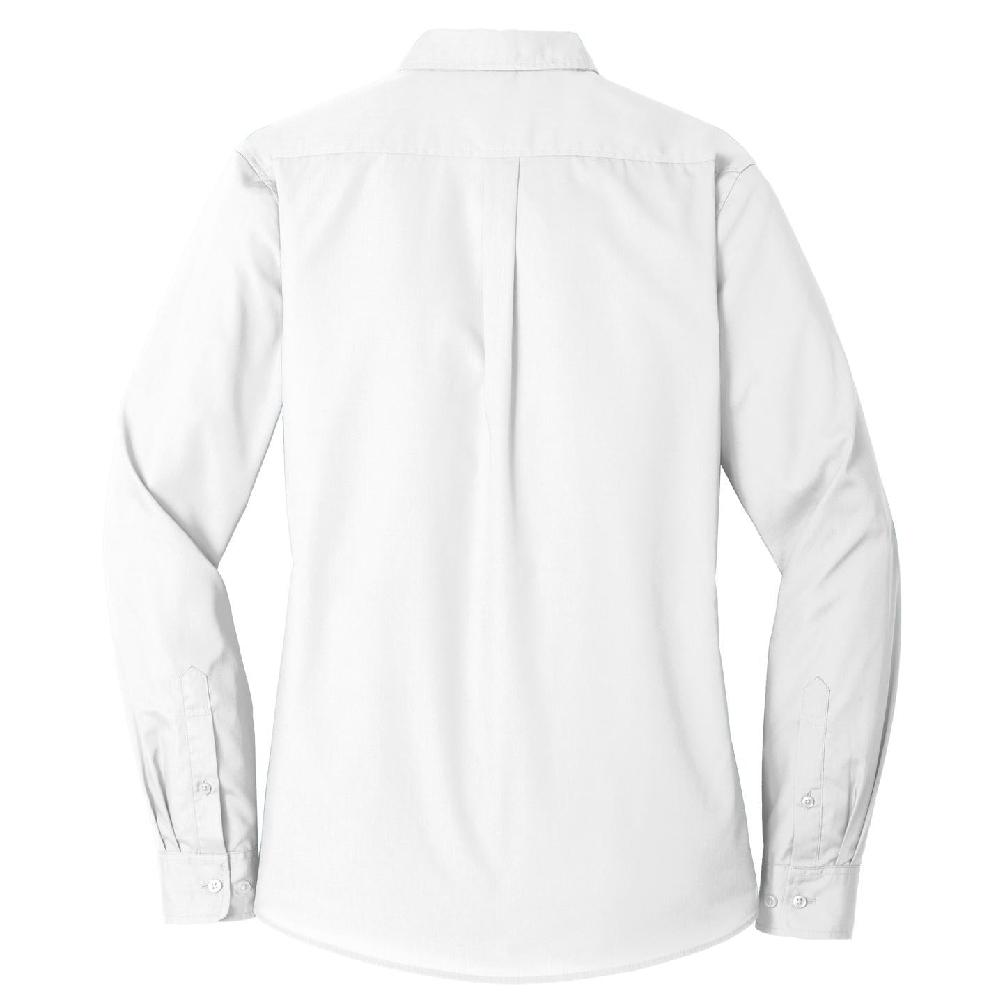 White Button Up Shirt - Port Authority - Long Sleeve Carefree