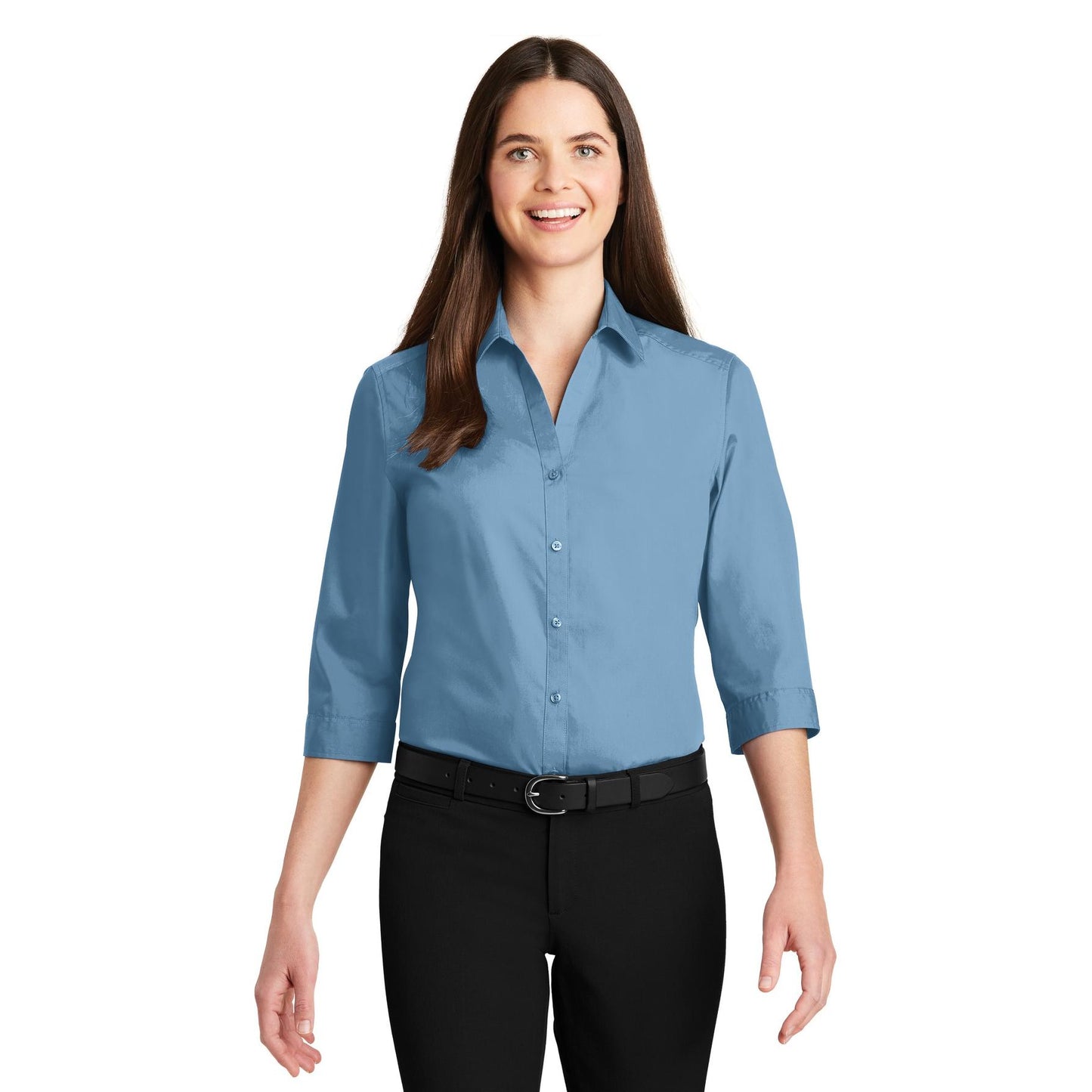 Deep Black Button Up Shirts - Port Authority - Stylish