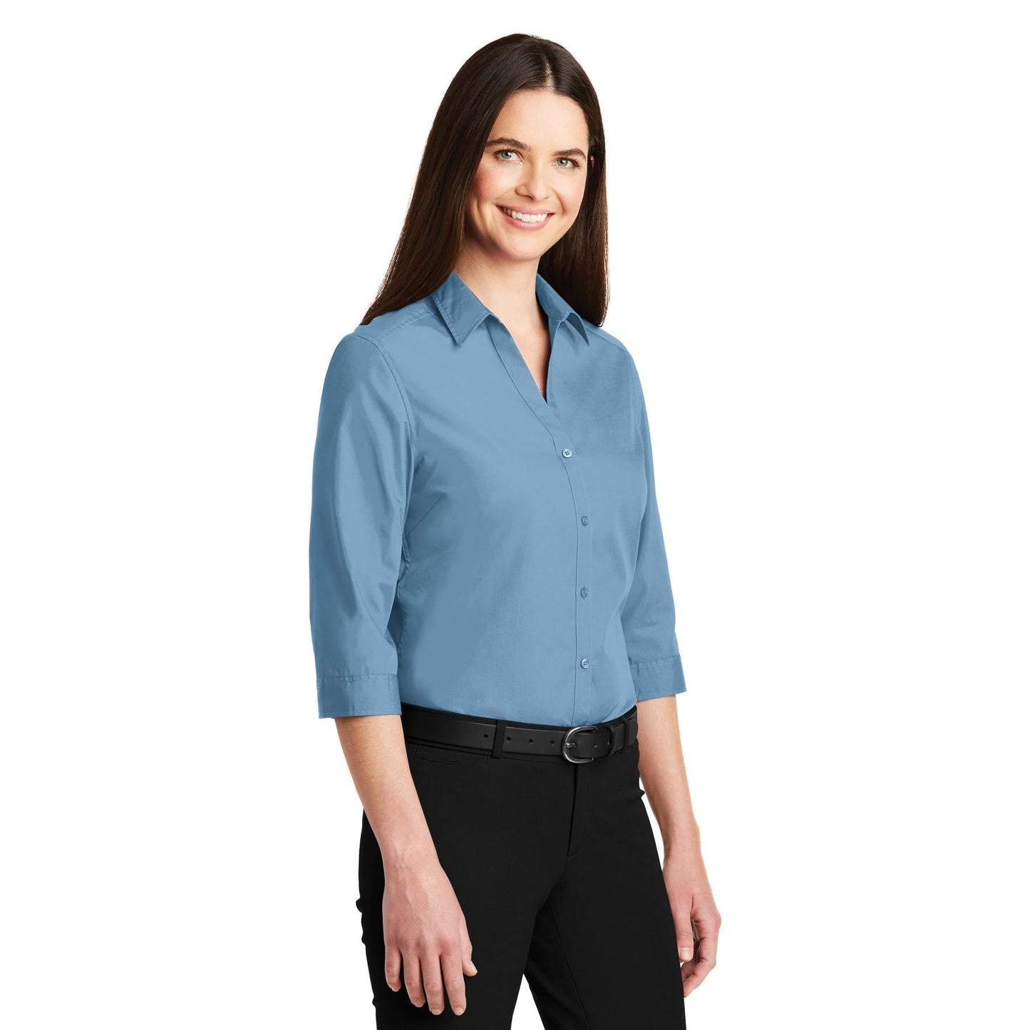 Deep Black Button Up Shirts - Port Authority - Stylish