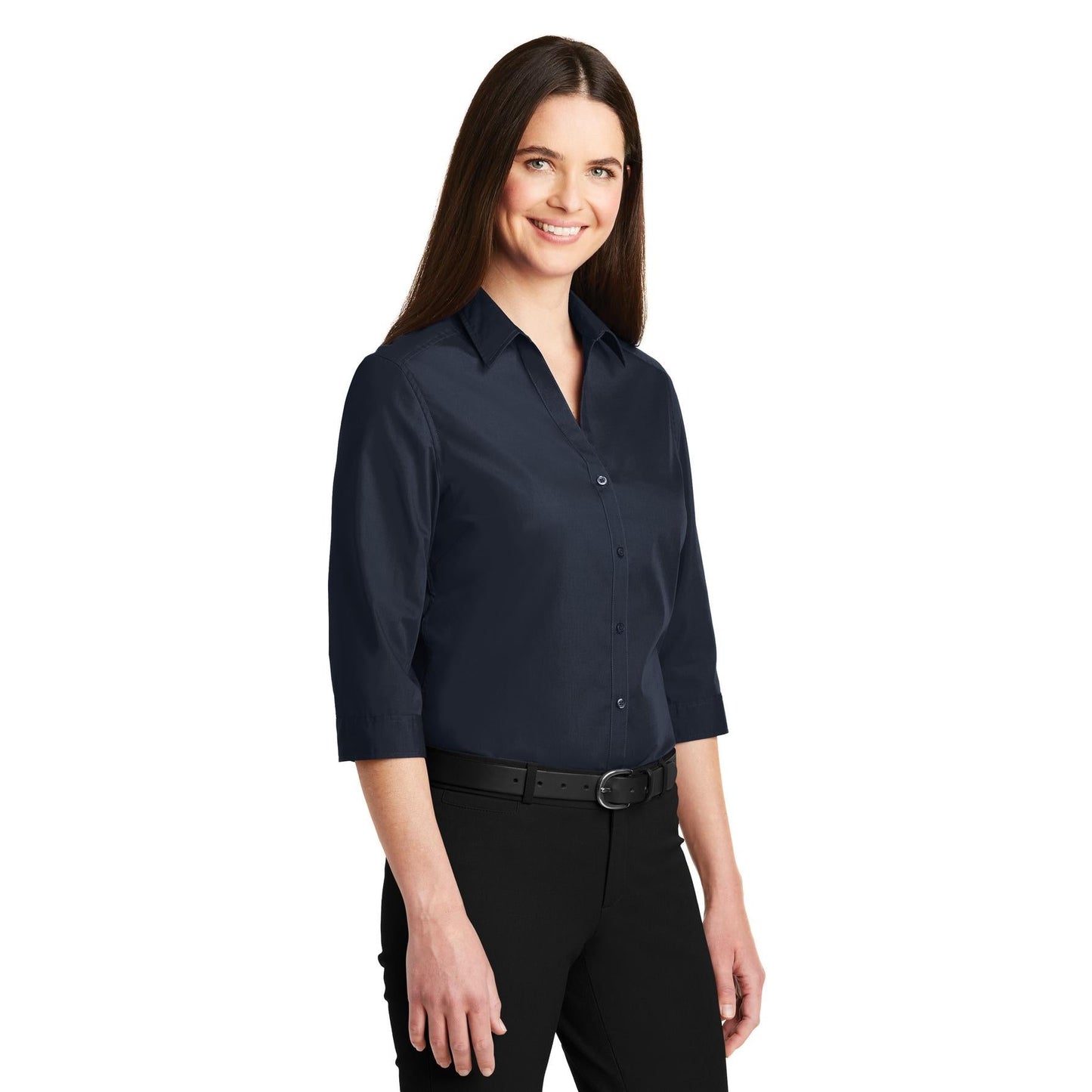 Deep Black Button Up Shirts - Port Authority - Stylish