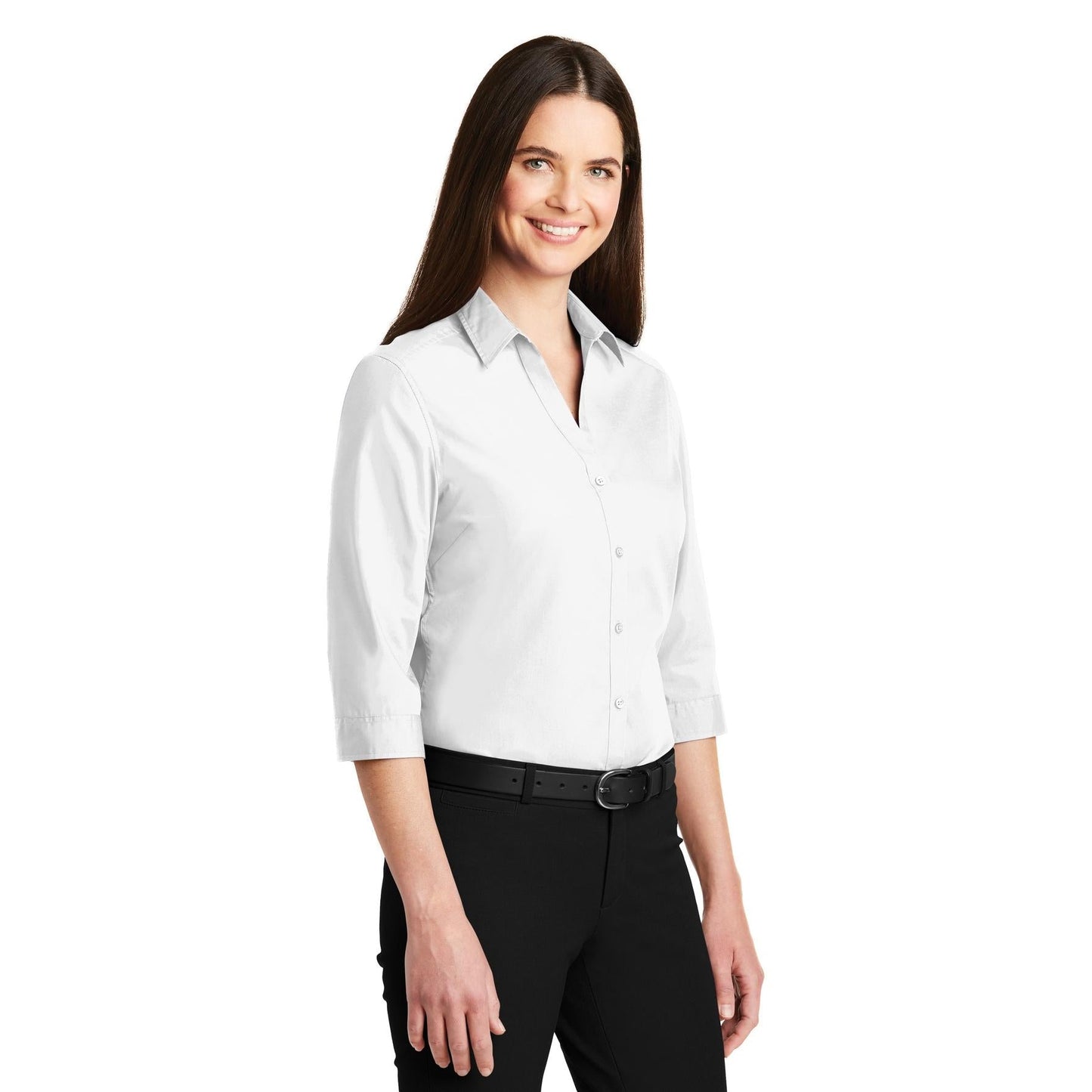 Deep Black Button Up Shirts - Port Authority - Stylish