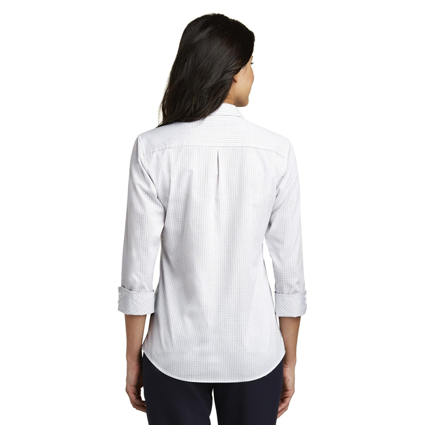 White/Gray/Blue Button Up Shirt - Port Authority - Easy Care