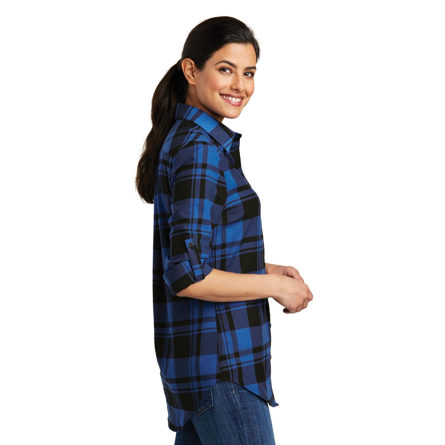Grey/Black Flannel Shirt - Port Authority - Soft Fabric