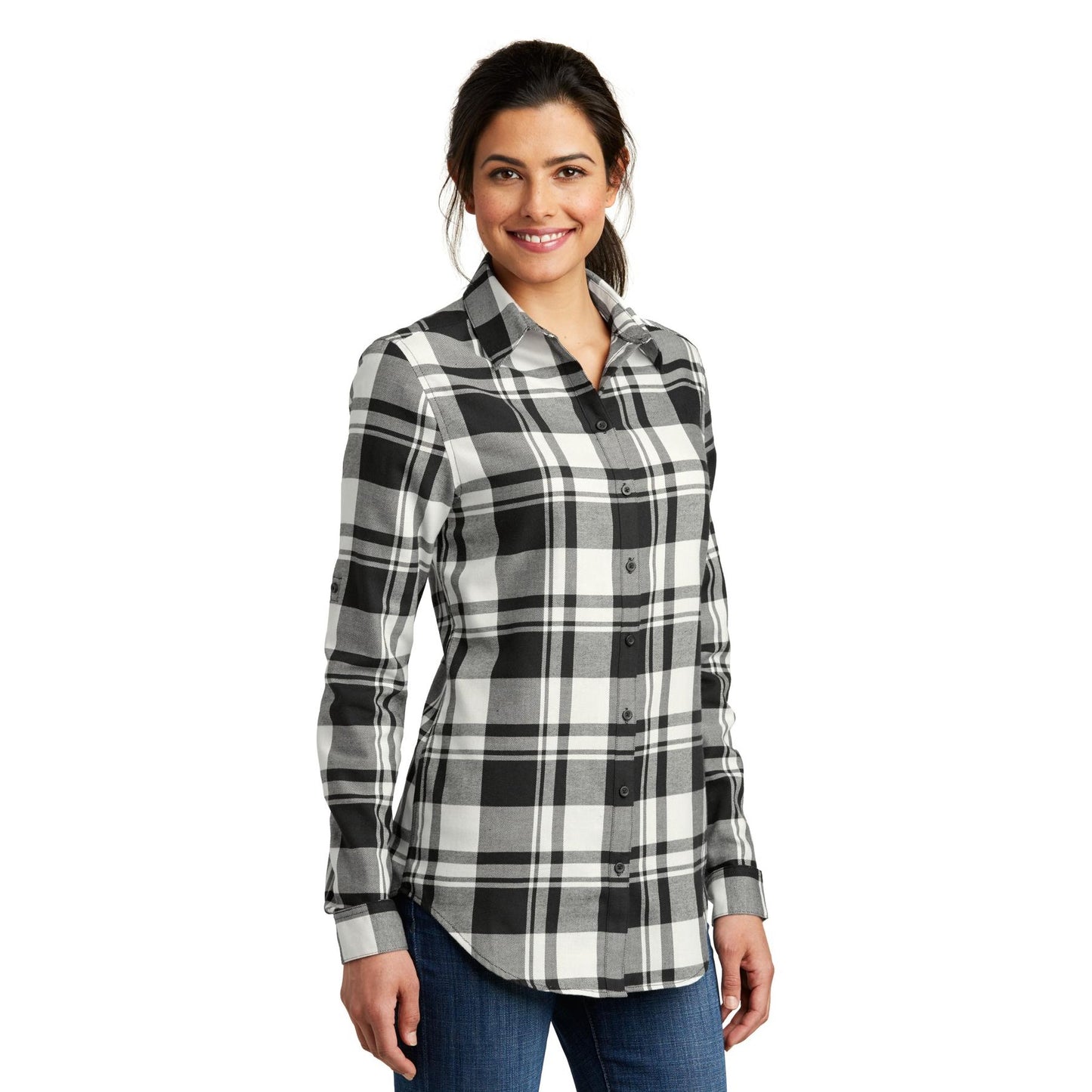 Grey/Black Flannel Shirt - Port Authority - Soft Fabric