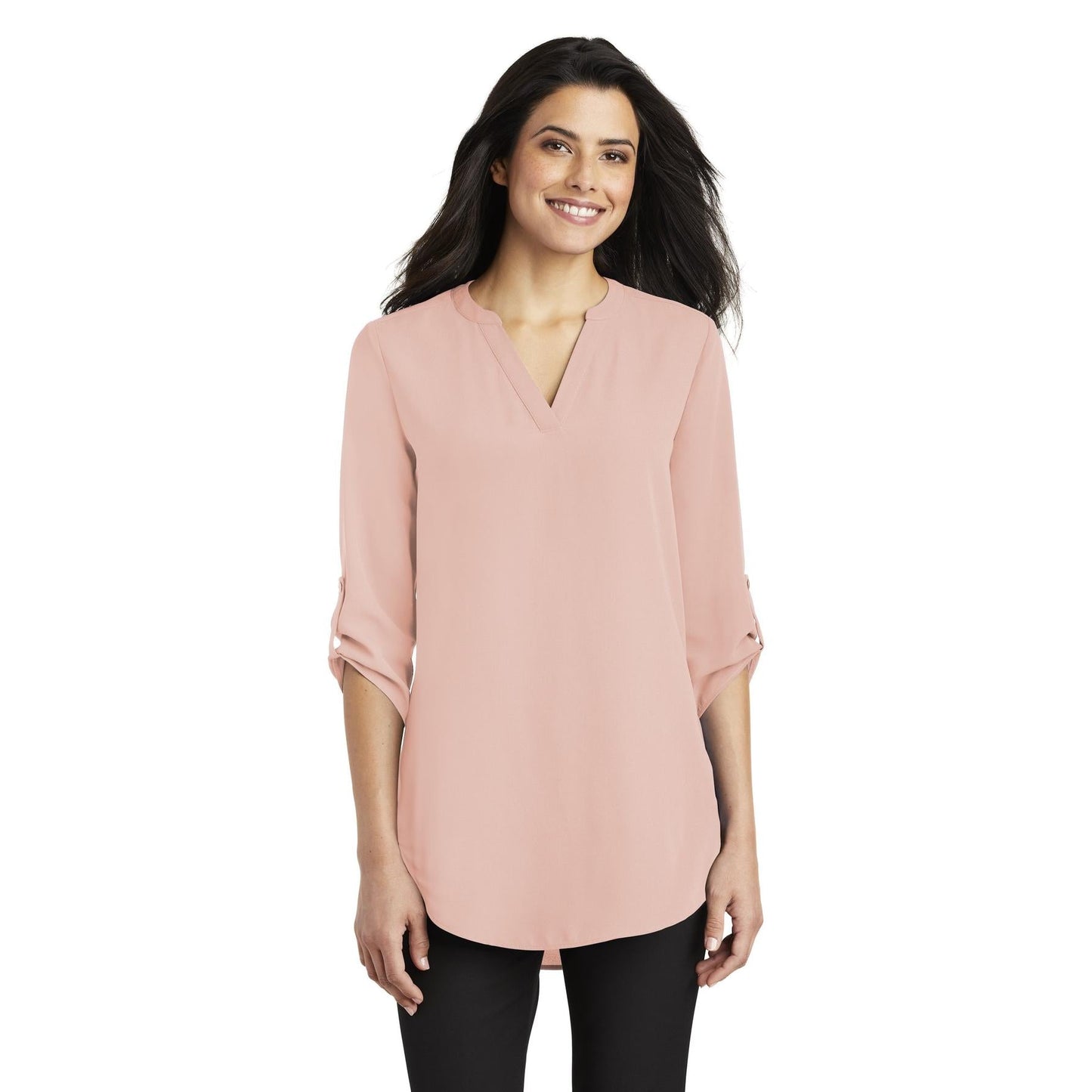 Black Blouses - Stylish Tunic - Port Authority - V-Neck