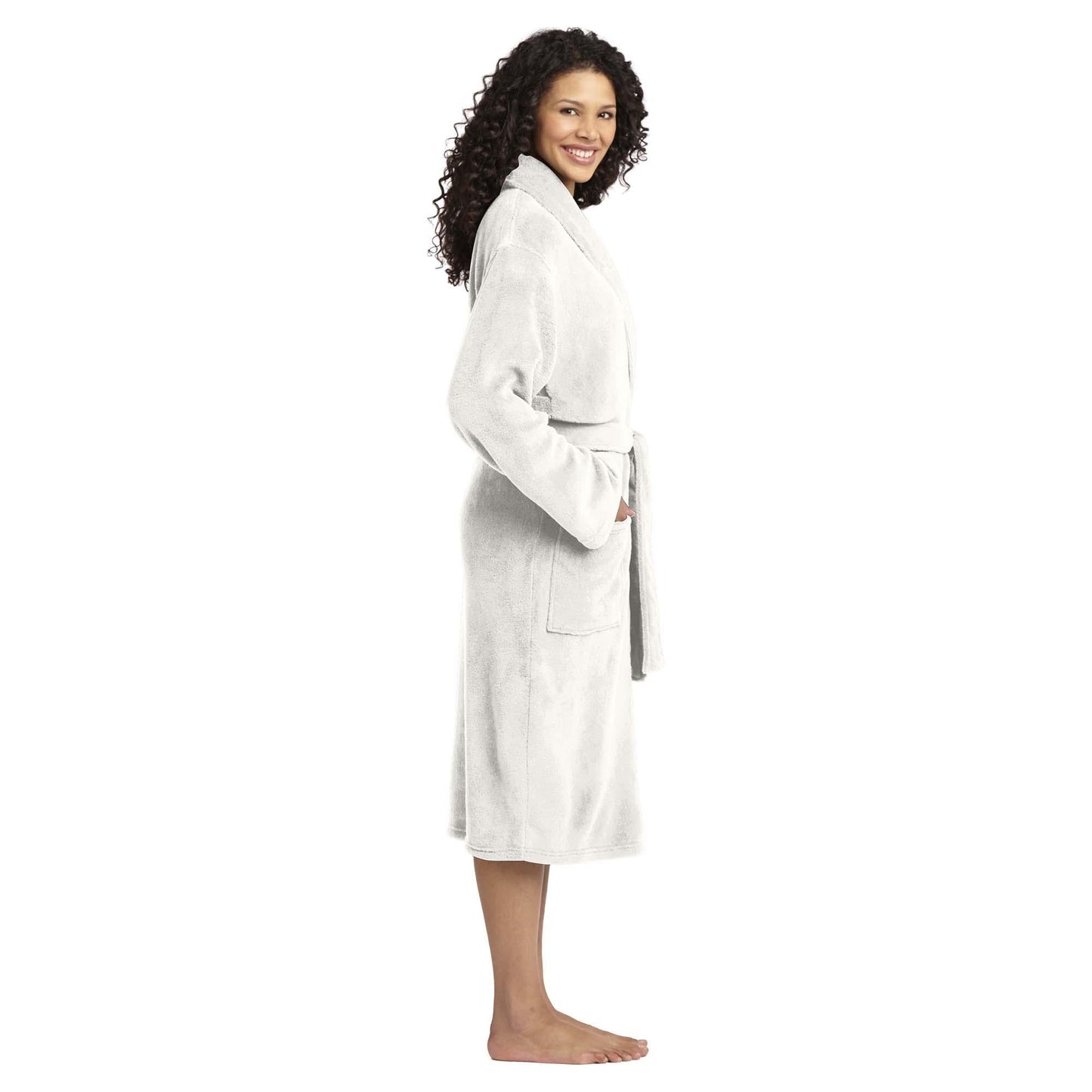 Deep Smoke Bathrobe - Port Authority - Plush Microfleece
