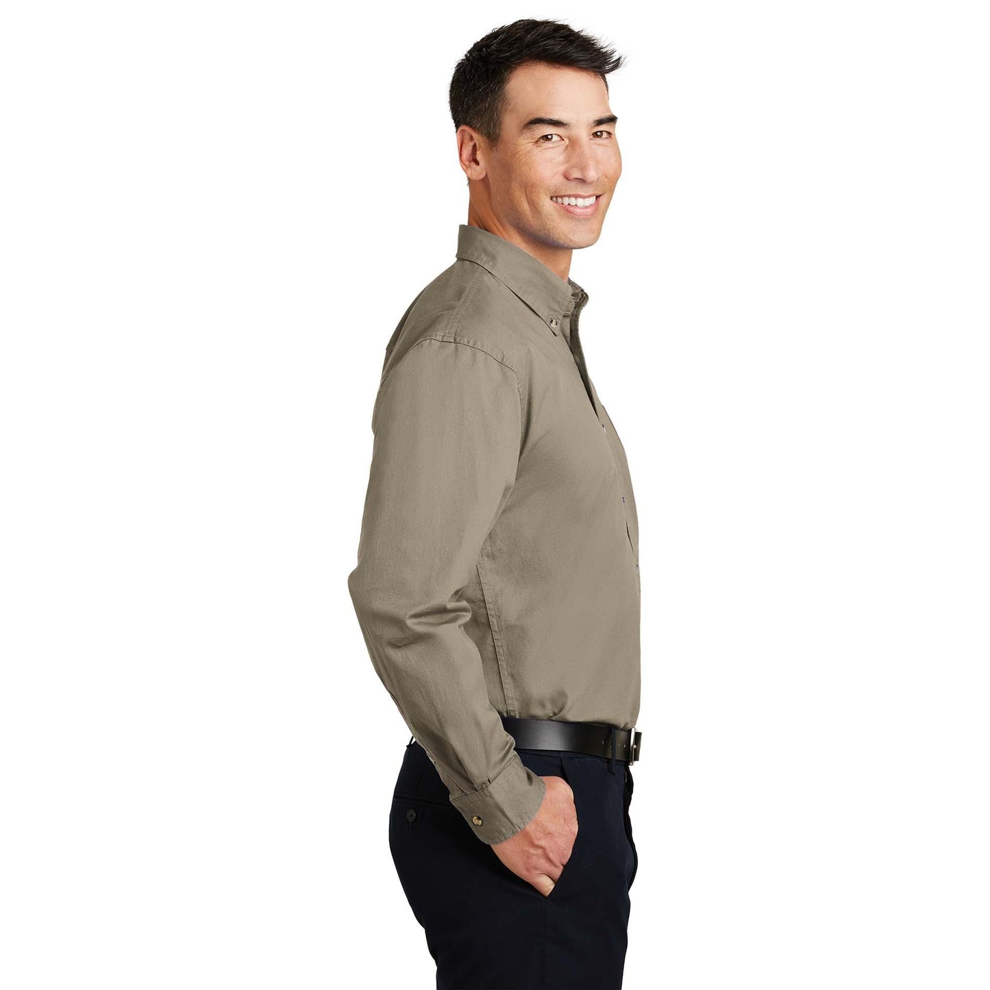 Classic Navy Button Up Shirt - Port Authority - Classic Fit