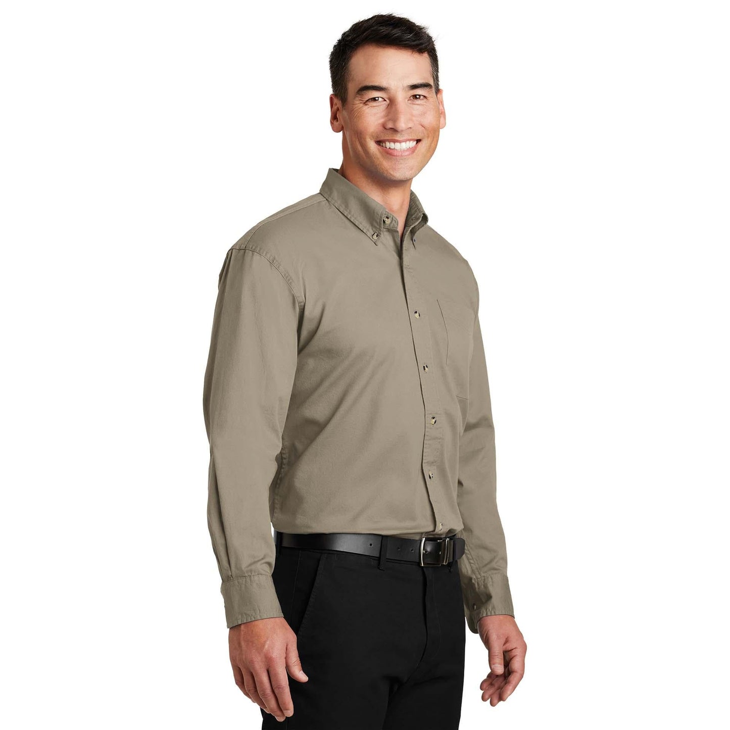Classic Navy Button Up Shirt - Port Authority - Classic Fit