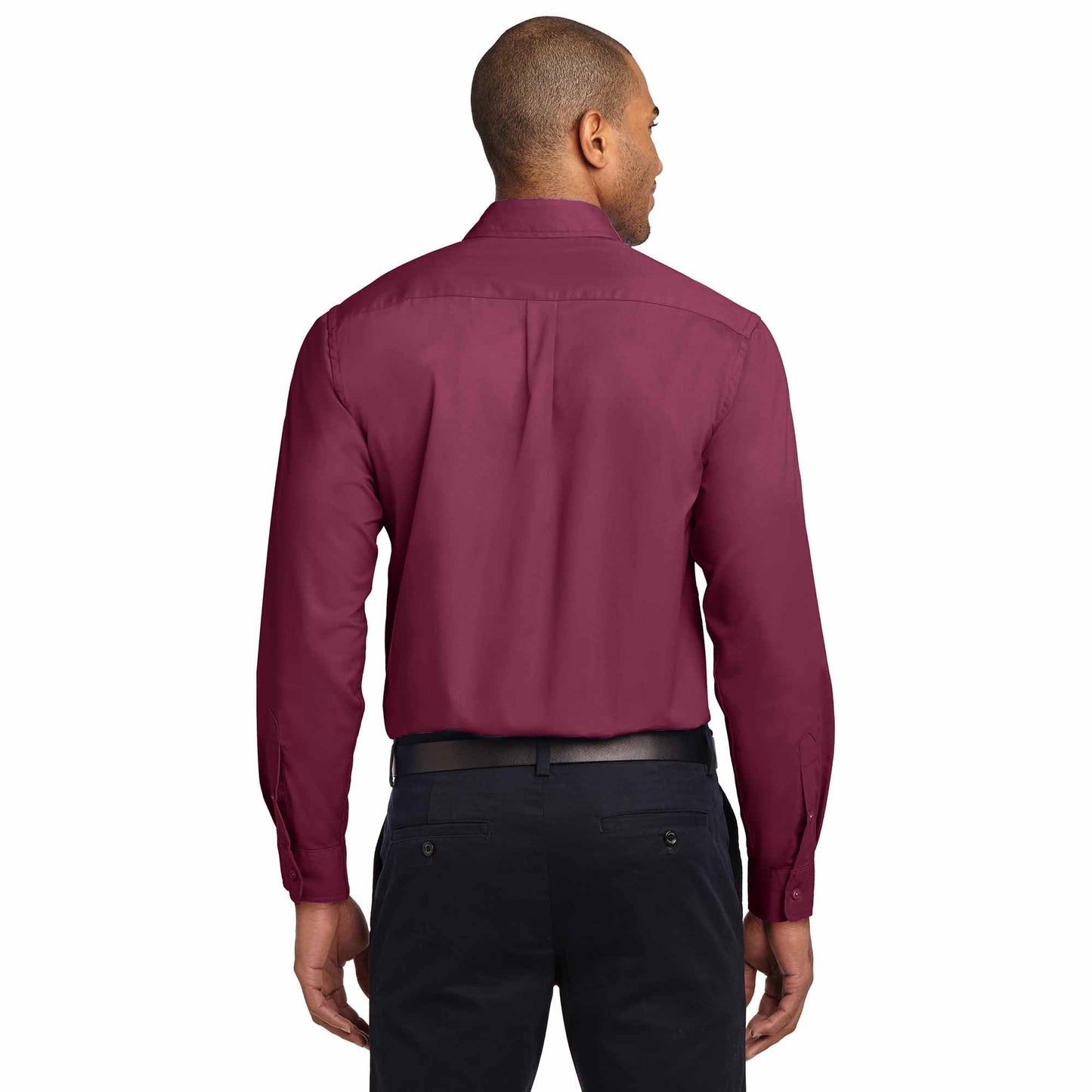 Black/Light Stone Button Up Shirt - Port Authority - Durable