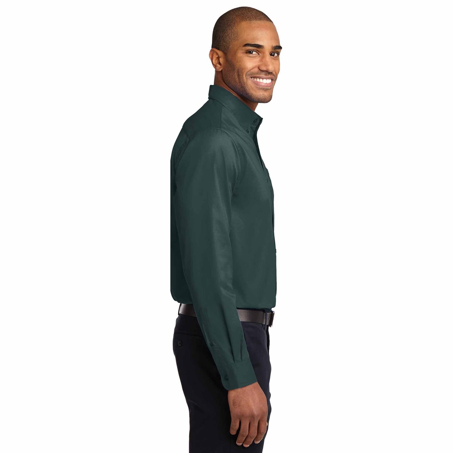 Black/Light Stone Button Up Shirt - Port Authority - Durable