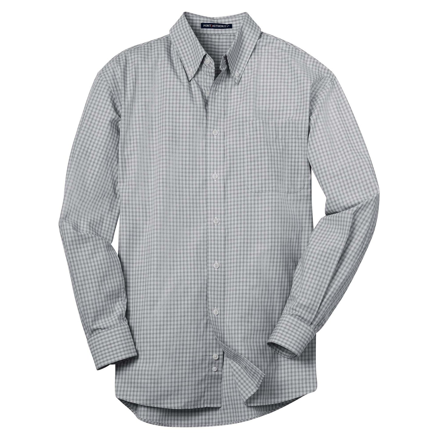 White Plaid Button Up Shirt - Port Authority - Comfortable