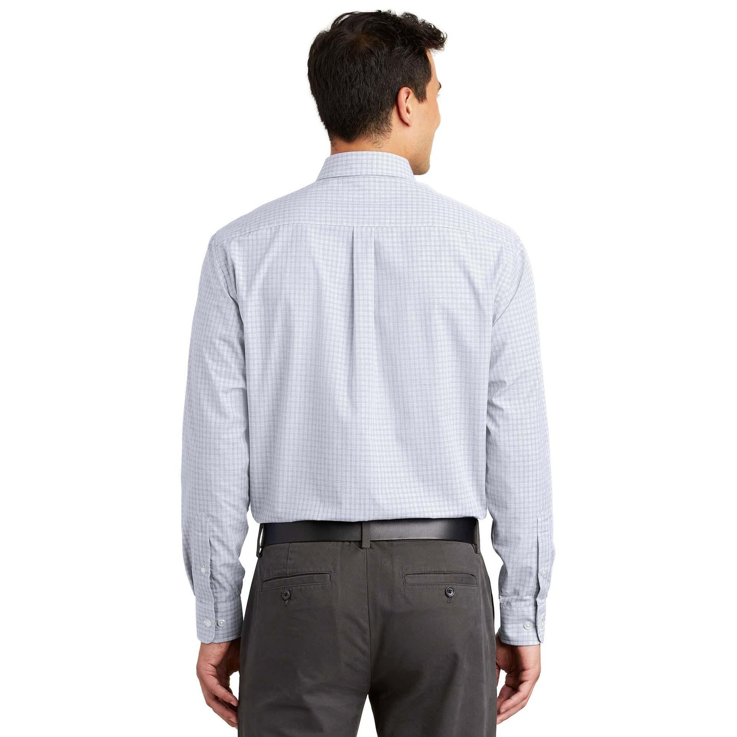 White Plaid Button Up Shirt - Port Authority - Comfortable