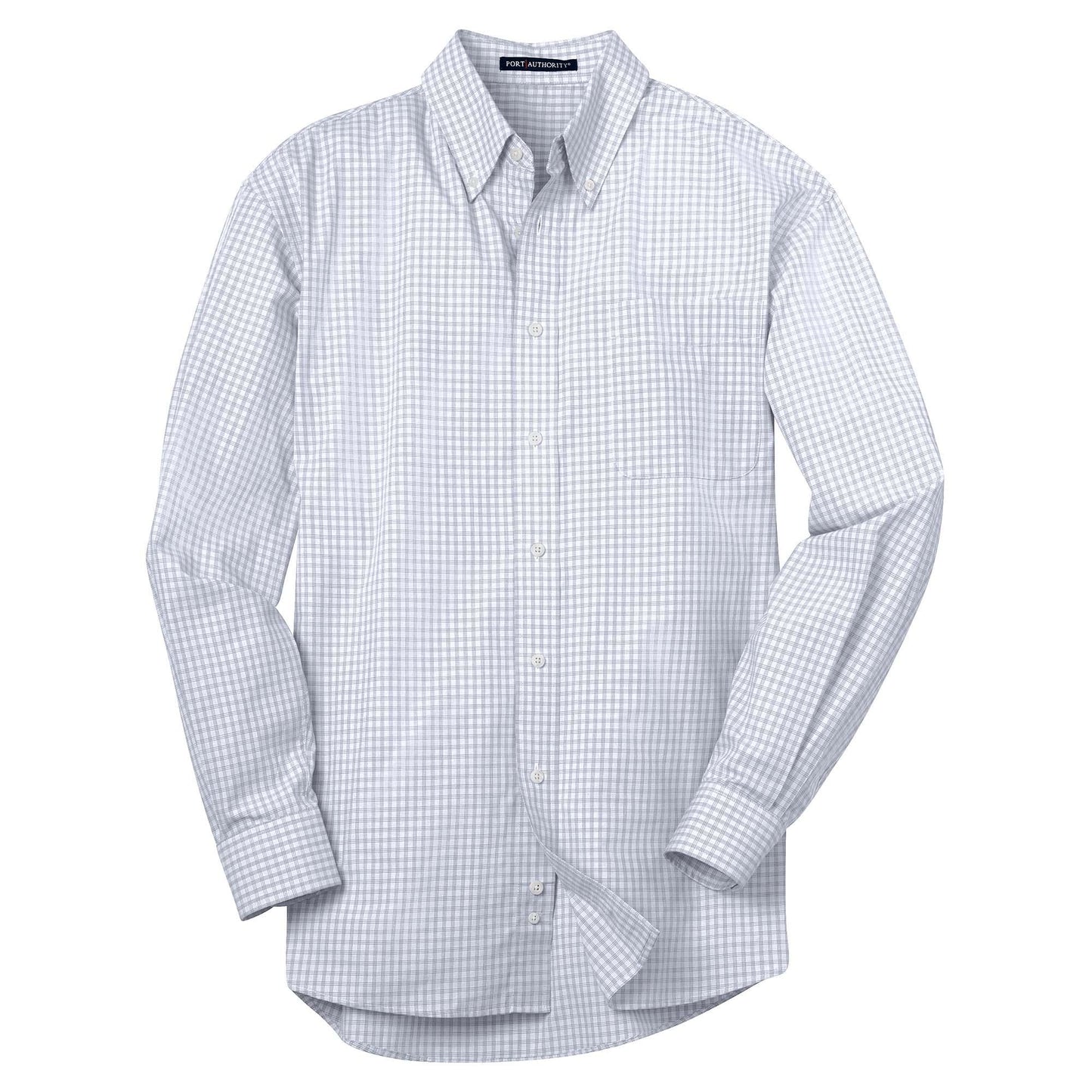 White Plaid Button Up Shirt - Port Authority - Comfortable