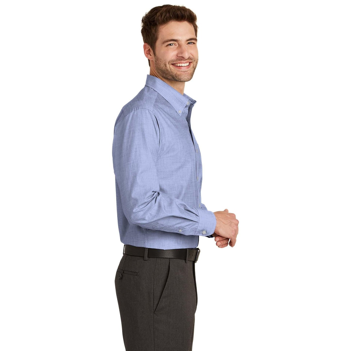 Chambray Blue Button Up Shirt - Port Authority - Easy Care