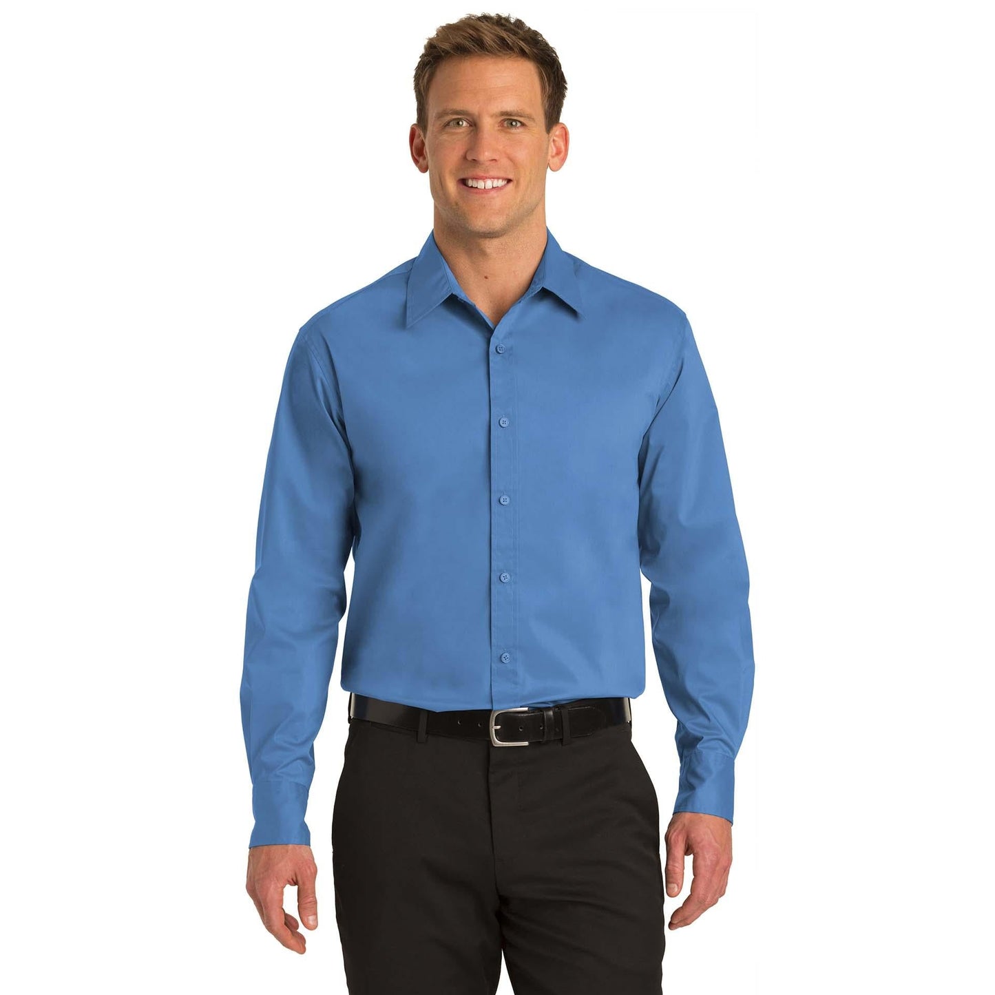 Moonlight Blue Button Up Shirt - Port Authority - Stretchy Fit