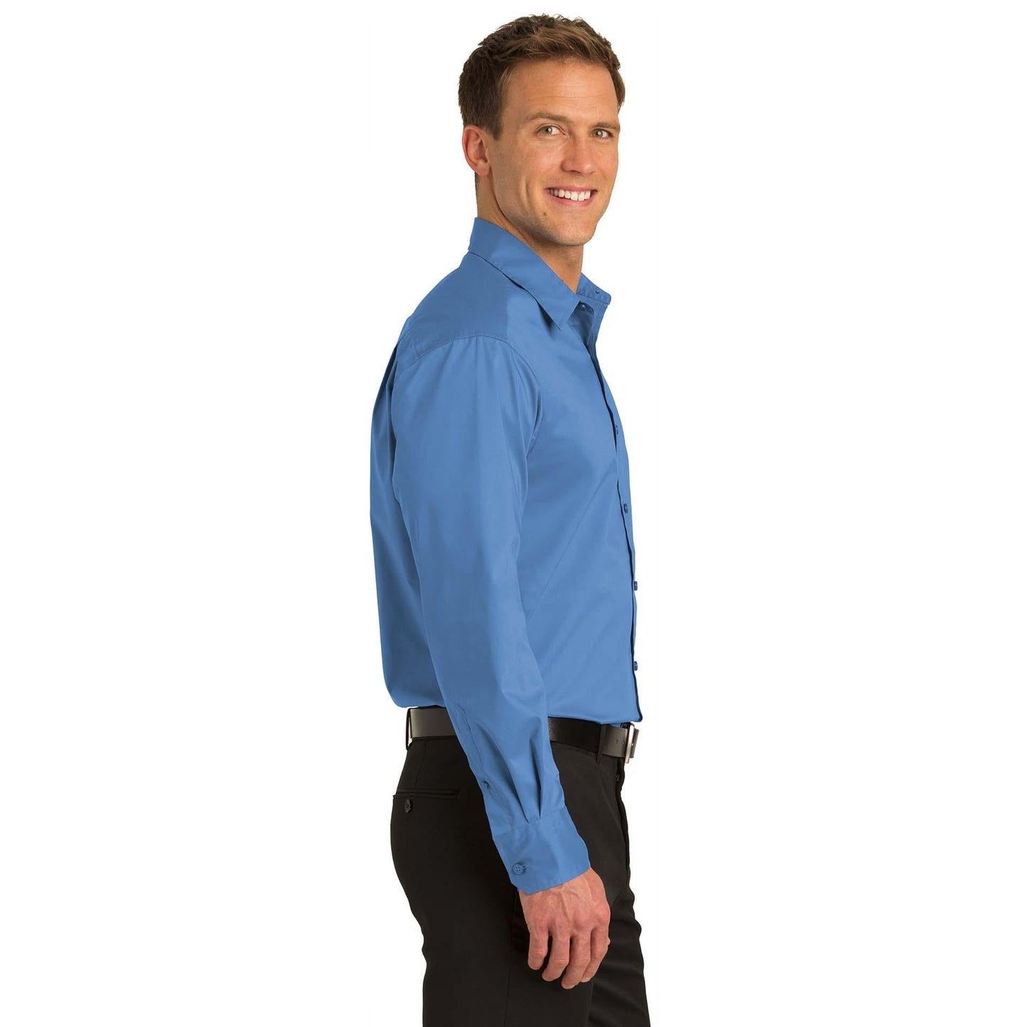 Moonlight Blue Button Up Shirt - Port Authority - Stretchy Fit