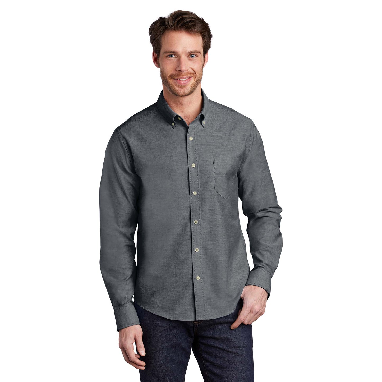 Black Button Up Shirt - Port Authority - Slim Fit Design